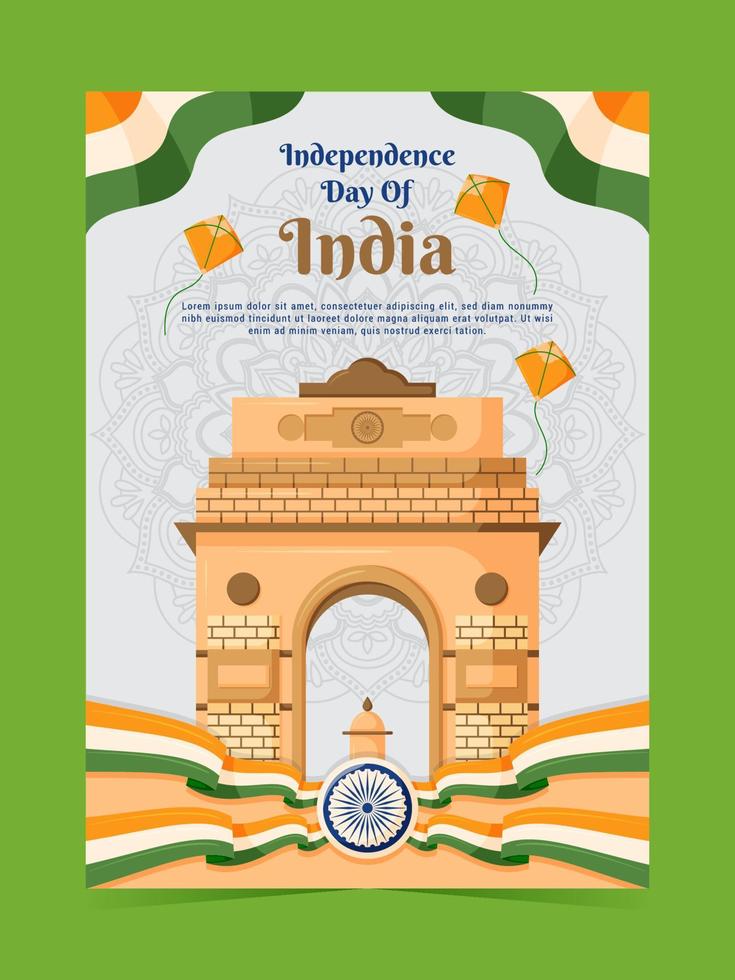 cartel del día de la independencia de la india vector