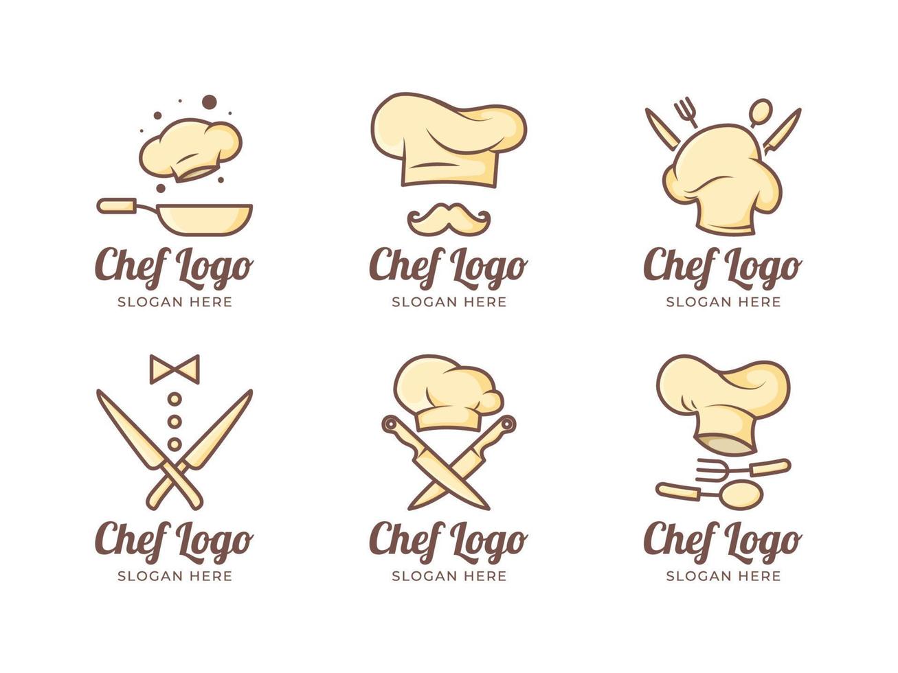 conjunto de logotipo de chef vector