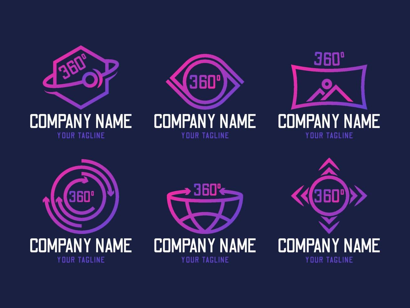 360 Technology Logo Set vector