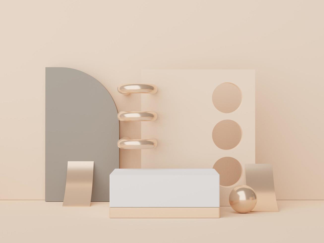 3d render display podium for product and cosmetic presentation. Minimal scene for advertising. Abstract clean background for web banner and mock up. simple geometric shapes. photo