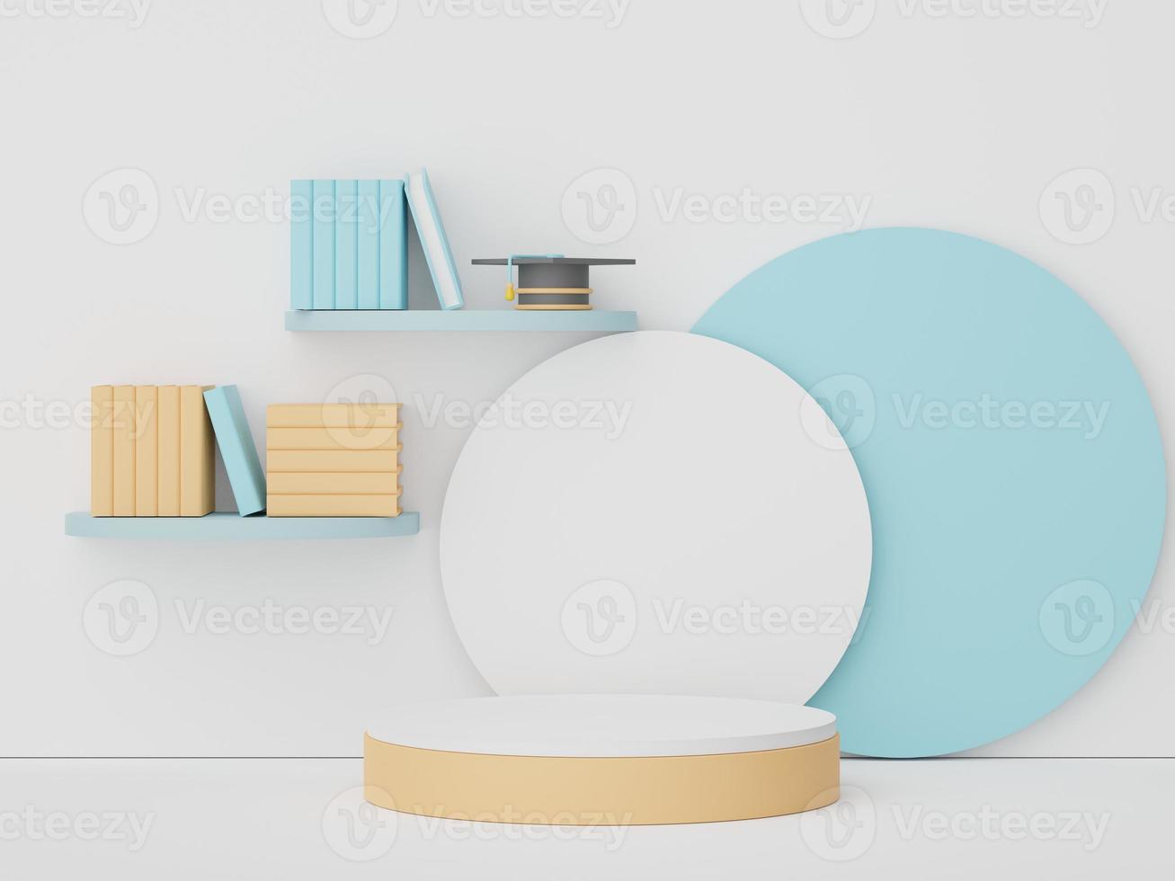 3d render display podium for product and cosmetic presentation. Minimal scene for advertising. Abstract clean background for web banner and mock up. simple geometric shapes. photo