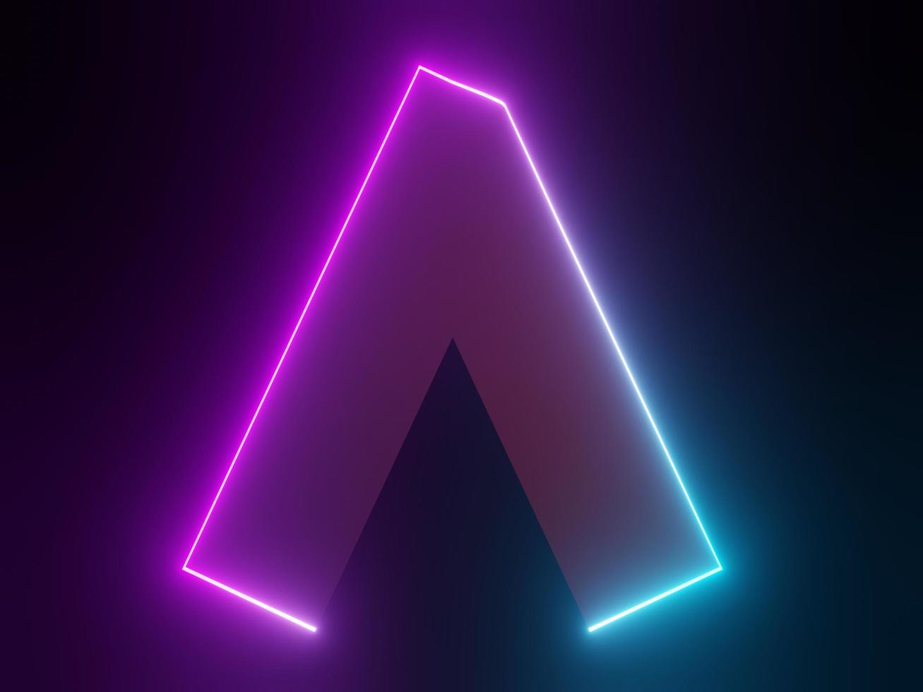 3d render of RGB neon light on darkness background. Abstract Laser lines show at night. Ultraviolet spectrum beam scene photo