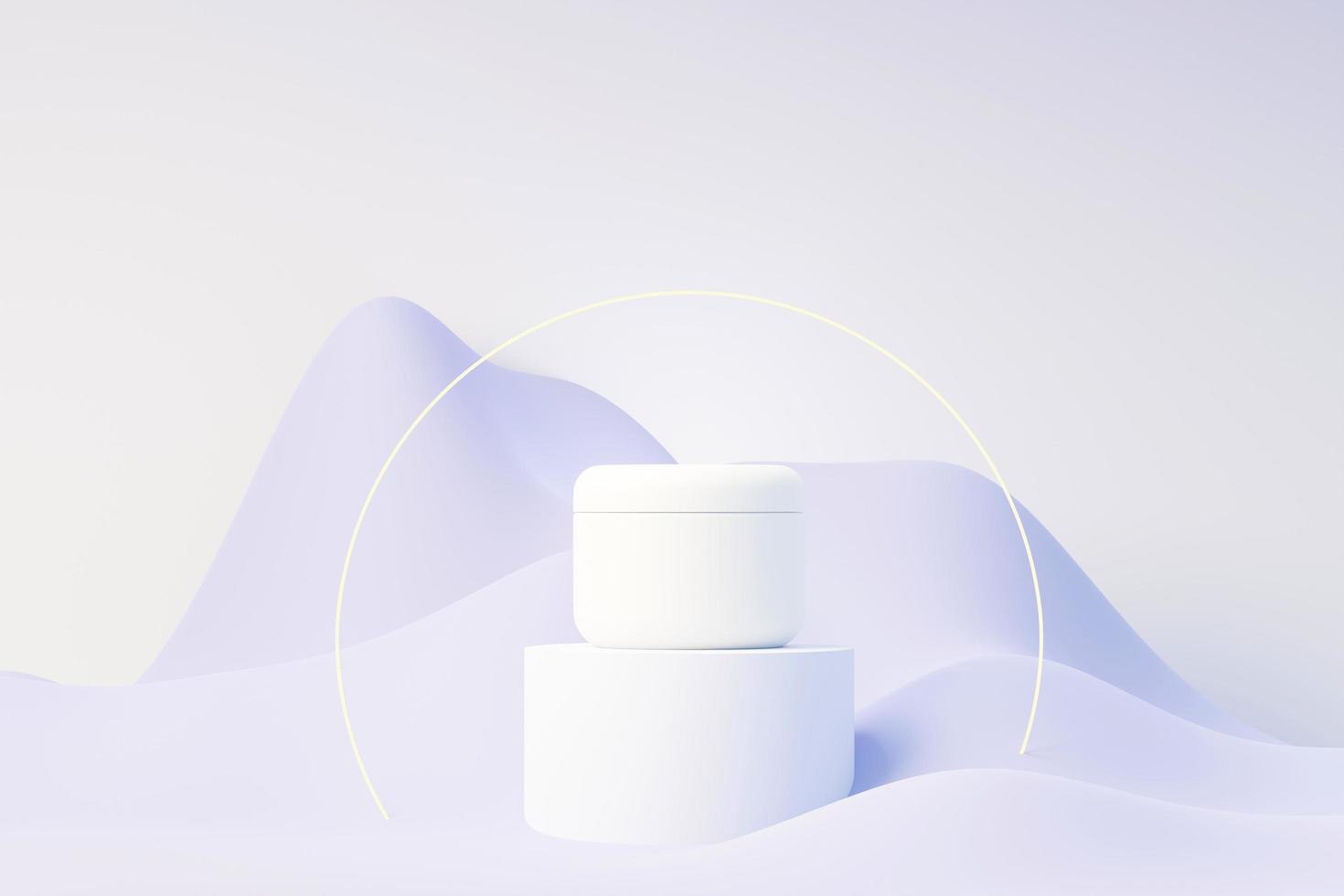 3d render of blank cosmetics skincare product or packaging for mock up. Beauty soap and spa concept. Lotion oil moisture for skin health. Premium and luxury design for branding. photo