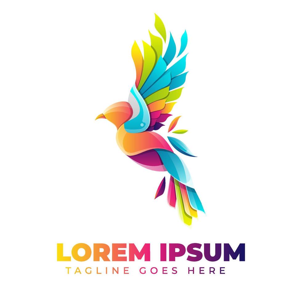 Colorful Bird Gradient Logo Template vector