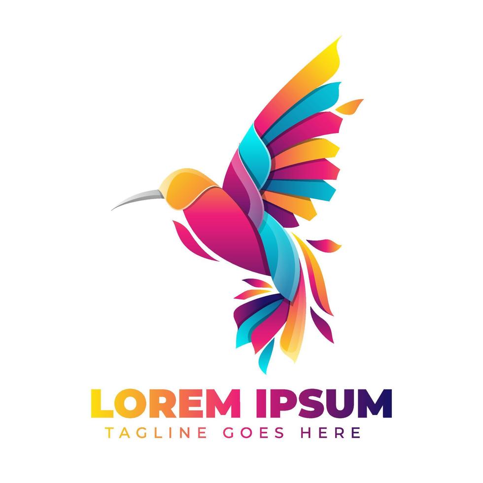 Humming Bird Colorful Logo vector