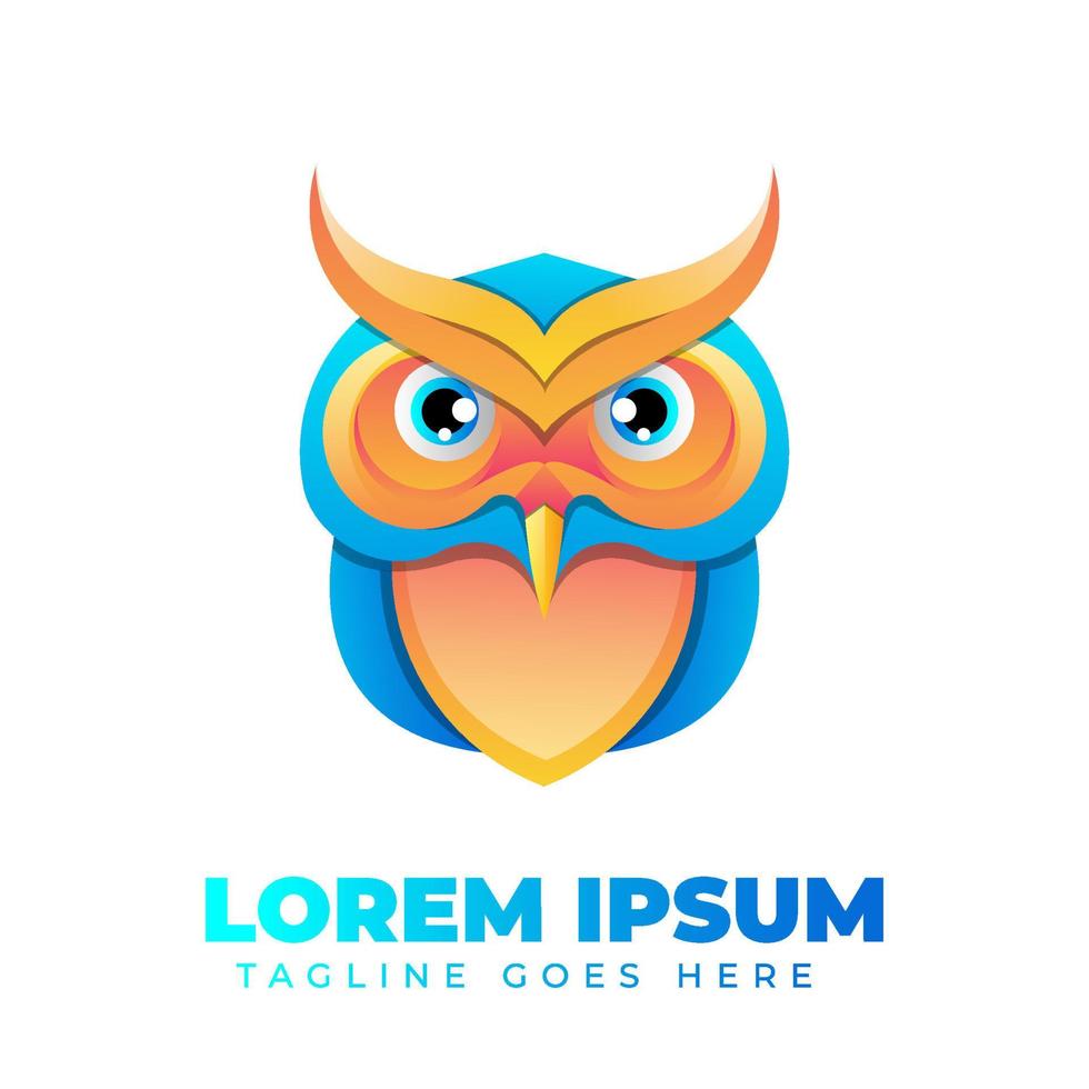 Owl Gradient Logo Template vector