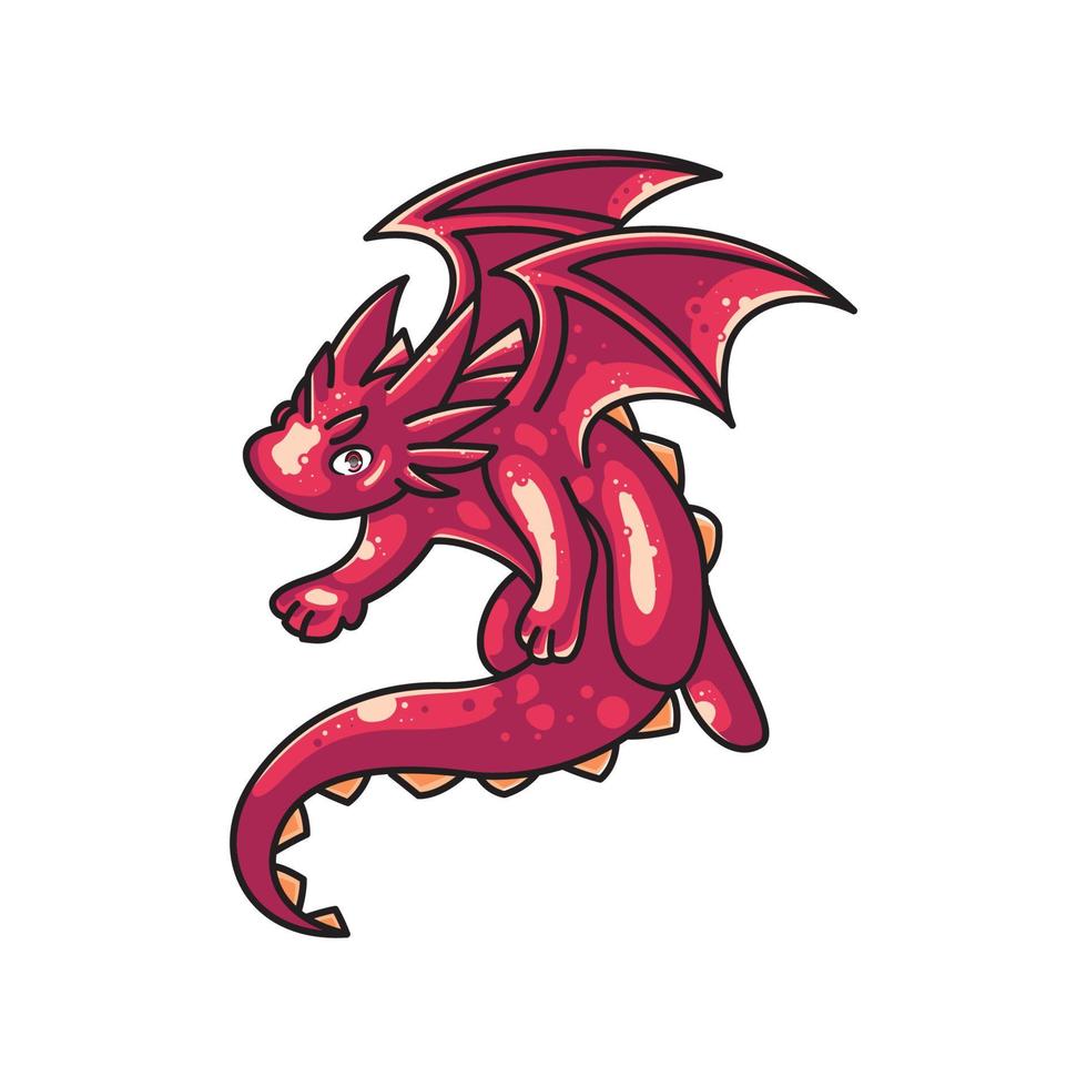ilustración de dragón rojo vector