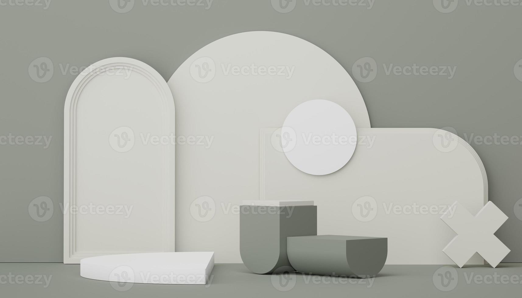 3d render display podium for product and cosmetic presentation. Minimal scene for advertising. Abstract clean background for web banner and mock up. simple geometric shapes. photo