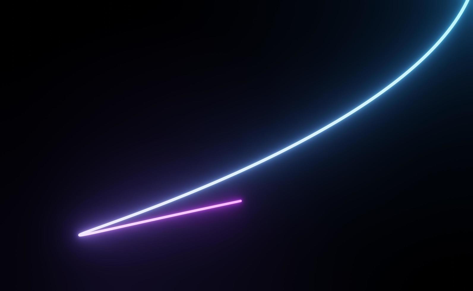 3d render of RGB neon light on darkness background. Abstract Laser lines show at night. Ultraviolet spectrum beam scene photo