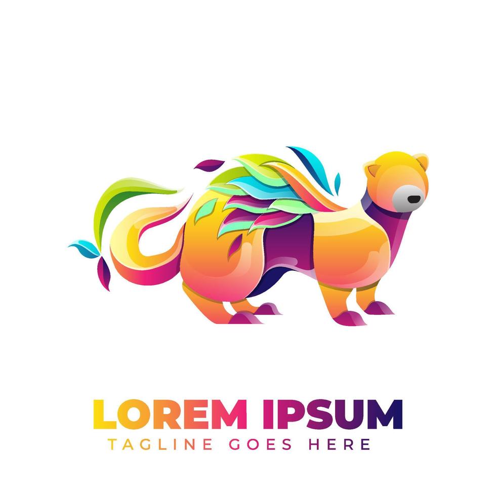 Ferret Gradient Logo Template vector