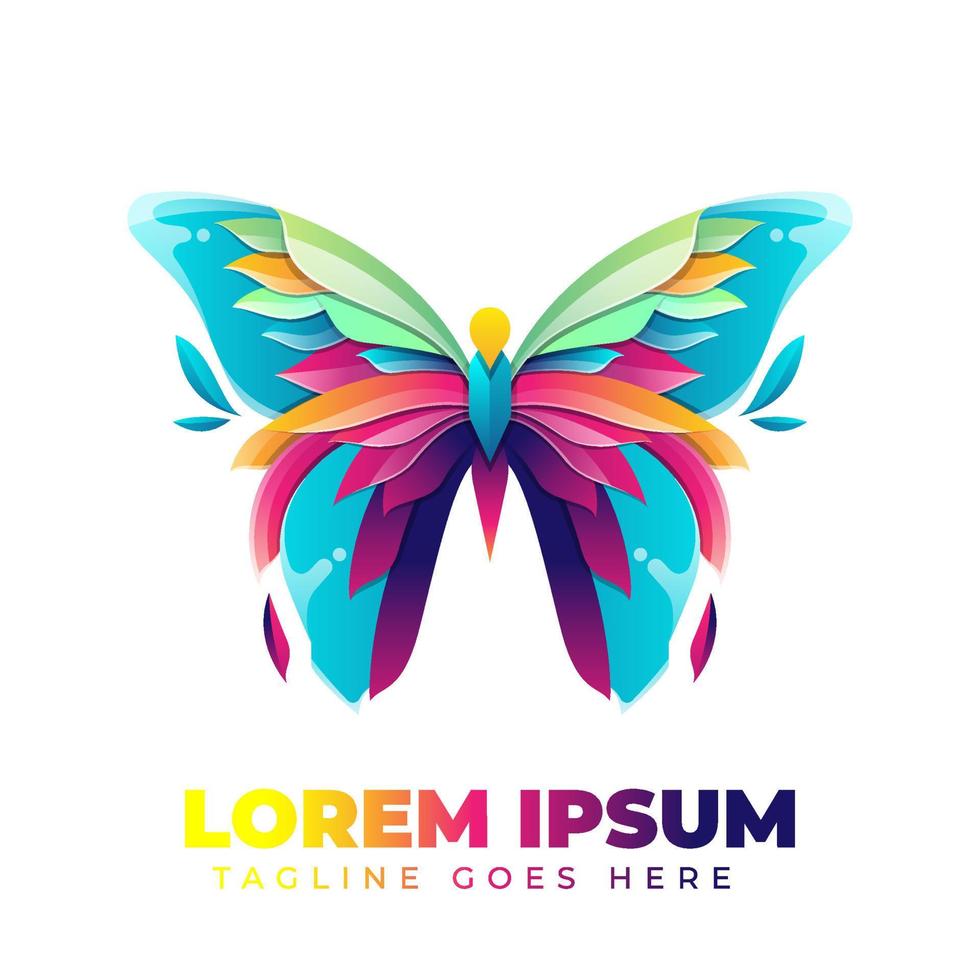 Colorful Butterfly Logo Template vector