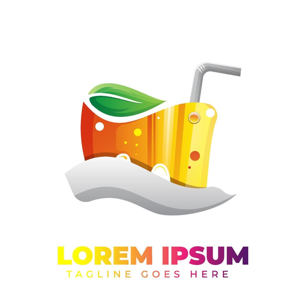 Juice With Gradient Style Logo vector