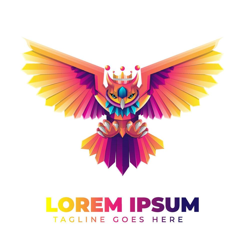 Colorful Owl Gradient Logo Template vector