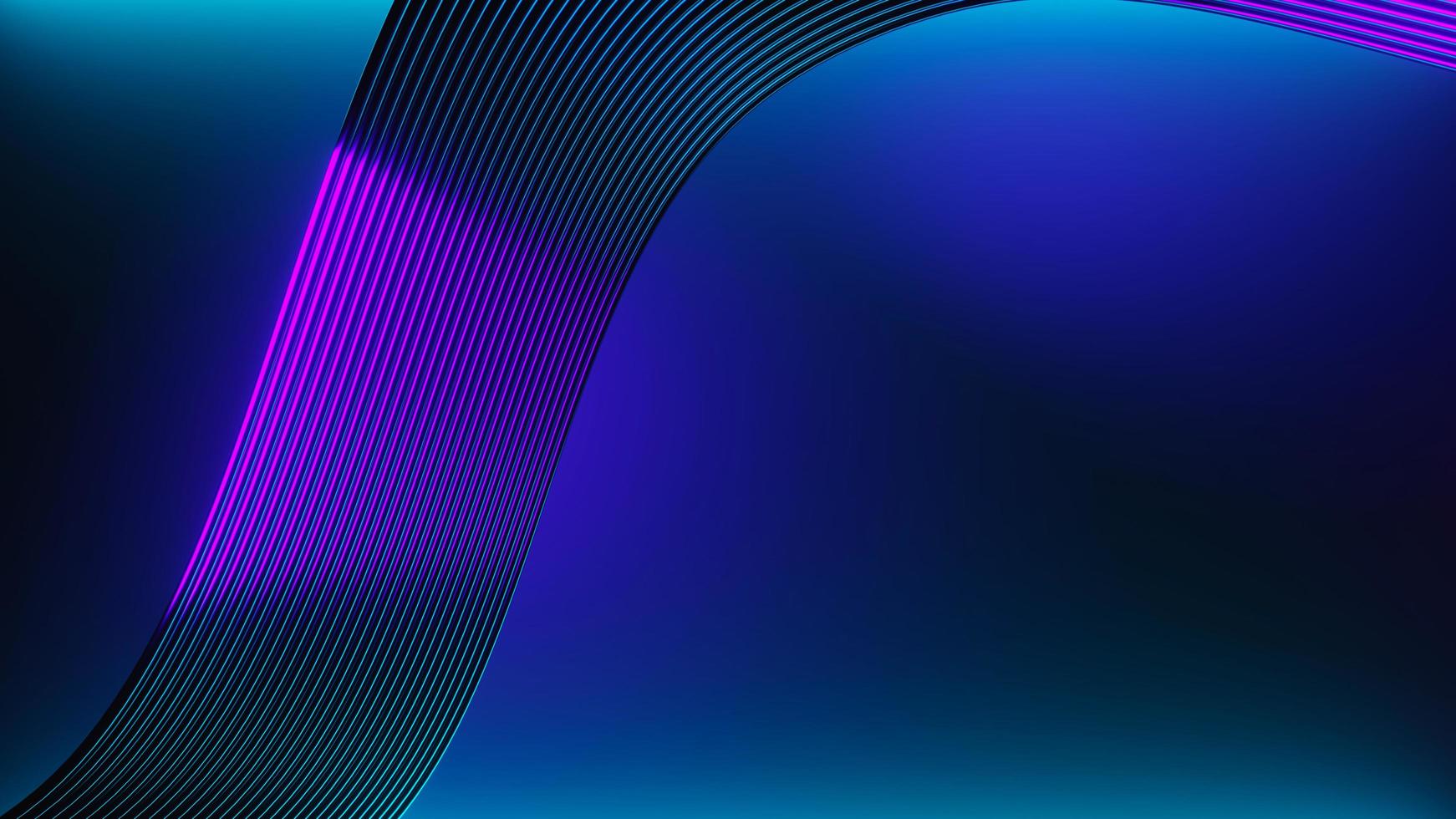 3d render of flash neon and light glowing on dark scene. Speed light moving lines. photo