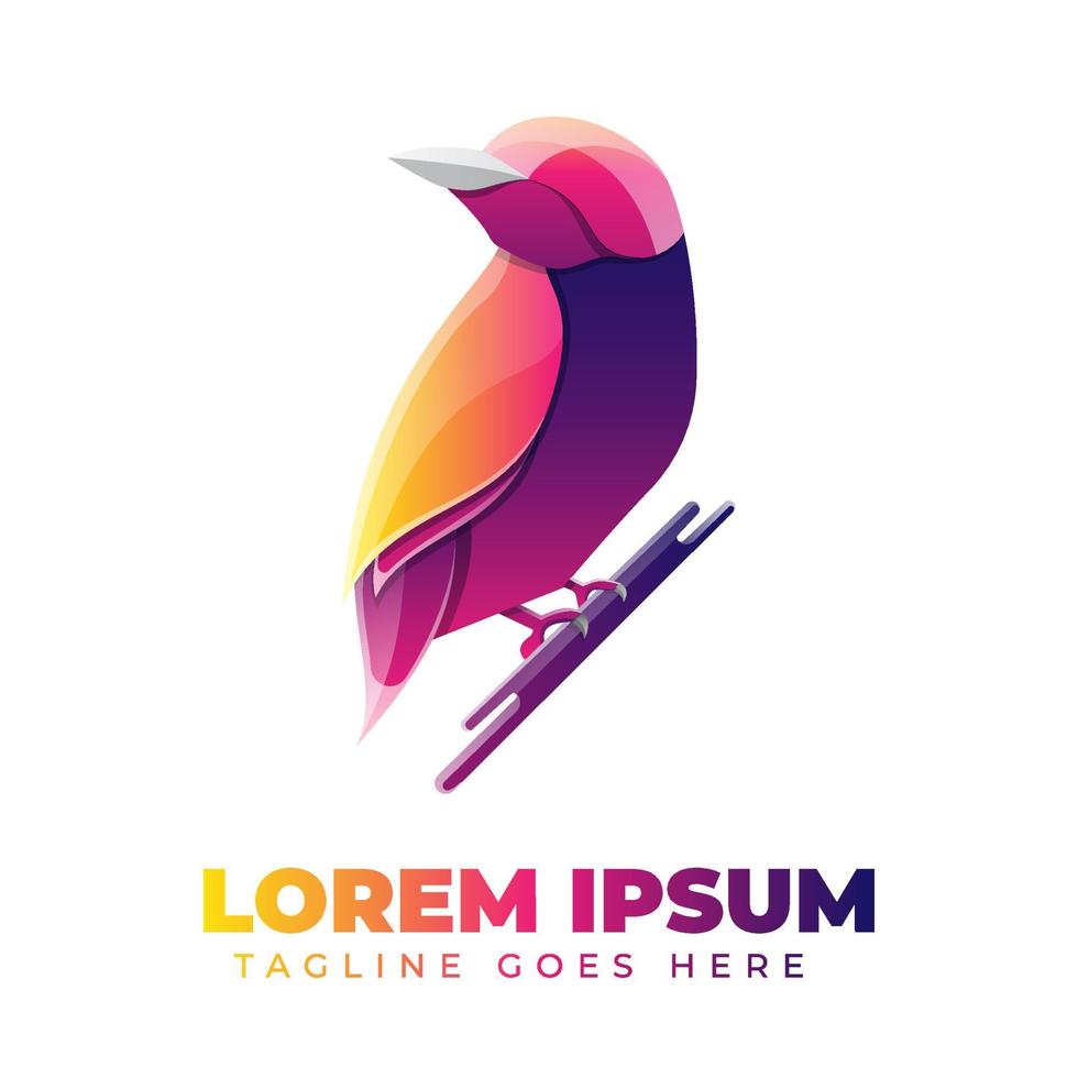 Bird Gradient Logo Template vector