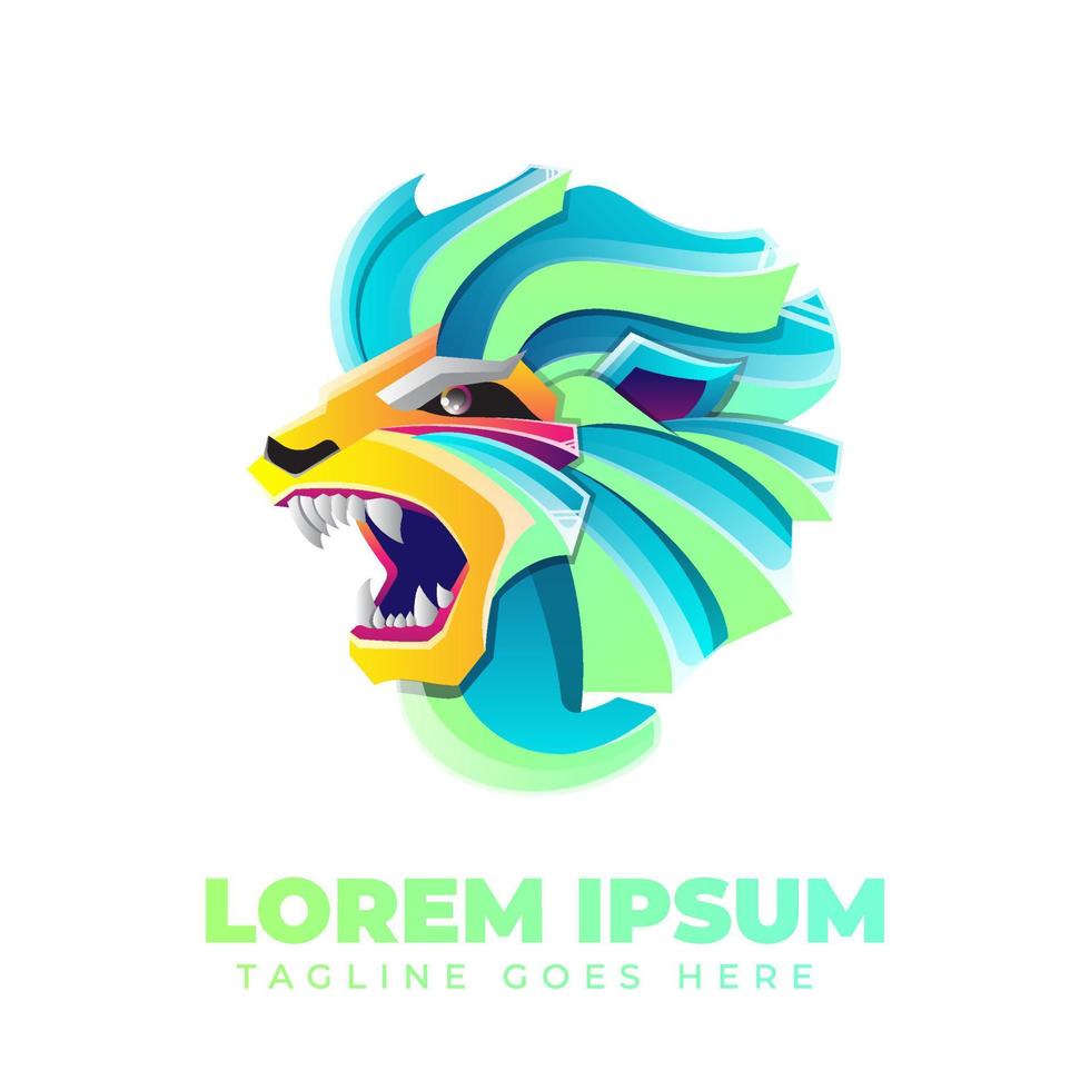 Lion Gradient Logo Template vector