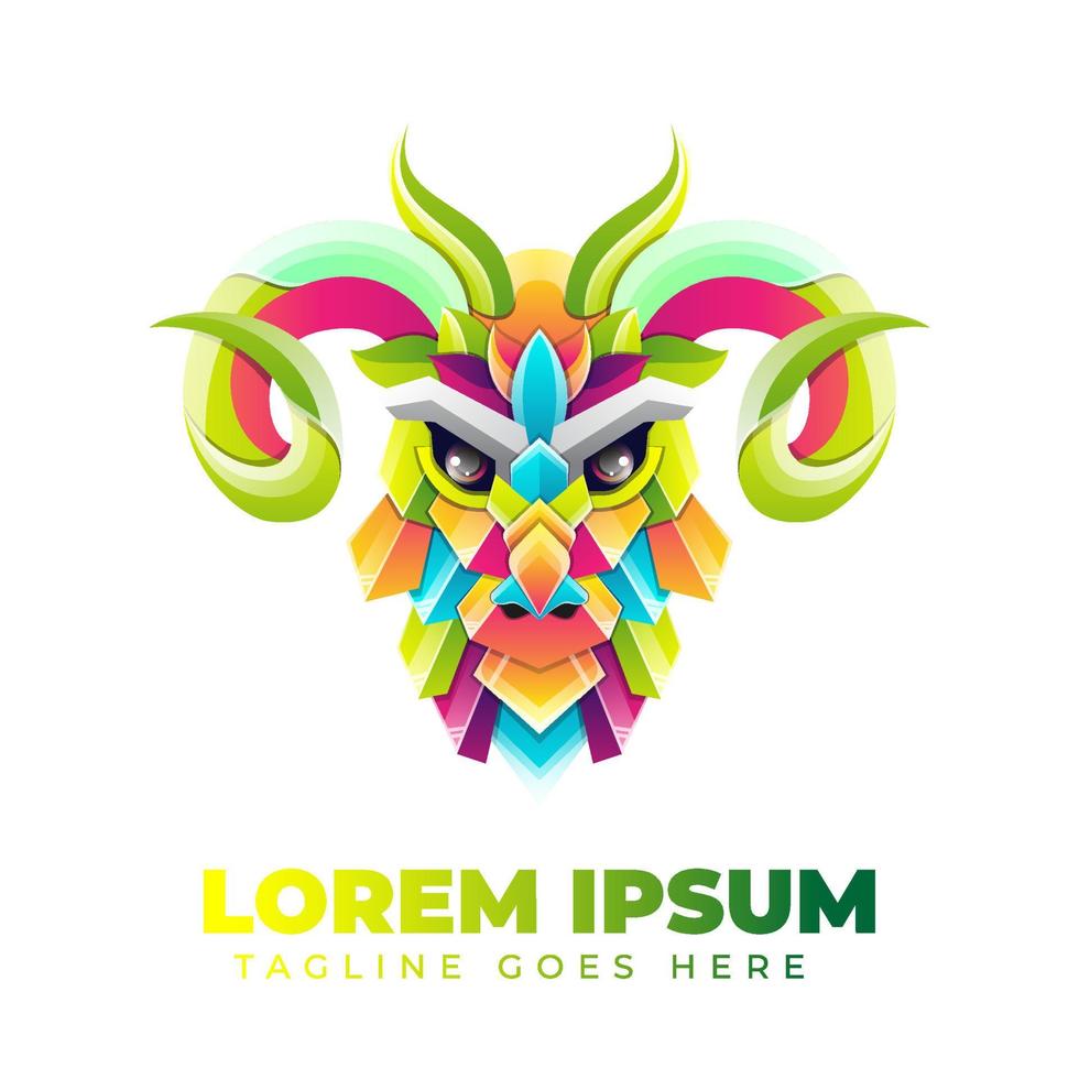 Goat Gradient Logo Template vector