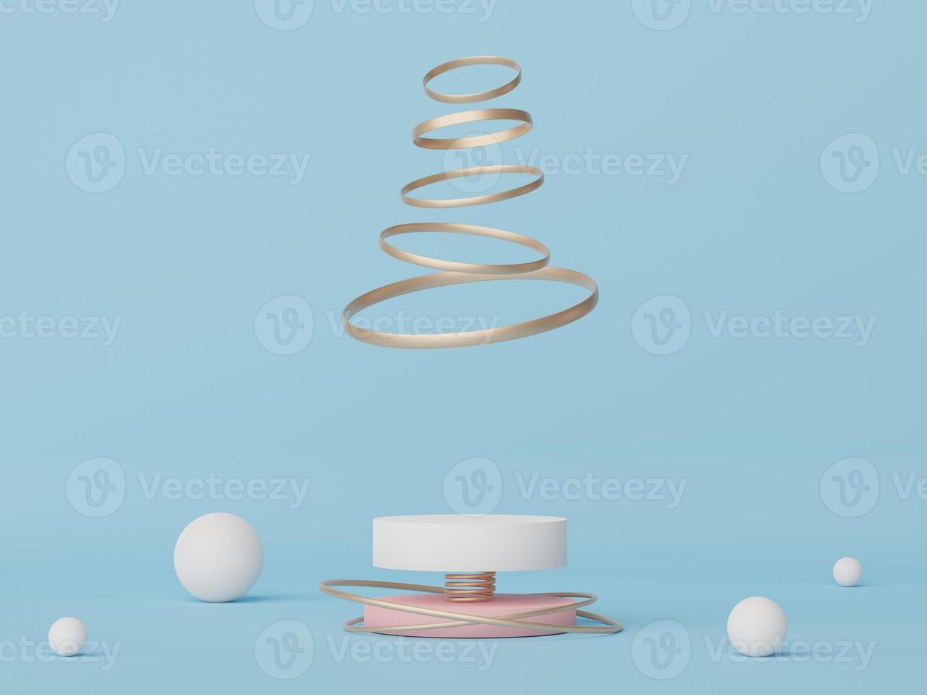 3d display podium with minimal geometric shapes design. rendering scene for mock up and product presentation. photo