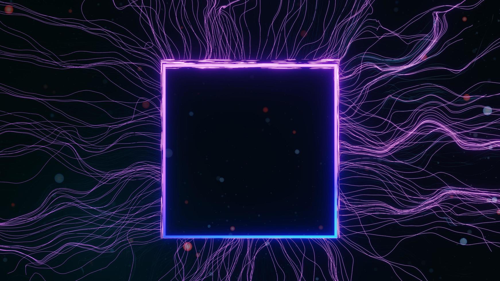 3d render of neon and light glowing on dark scene. Cyber punk night city concept. Night life. Technology network for 5g. Beyond generation and futuristic scene. Sci- fi pattern theme. photo