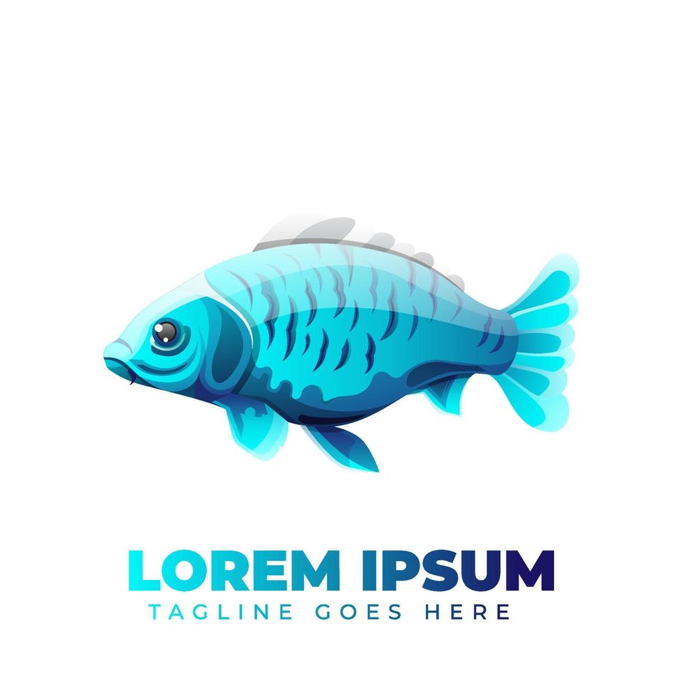 Carp Fish Gradient Logo vector