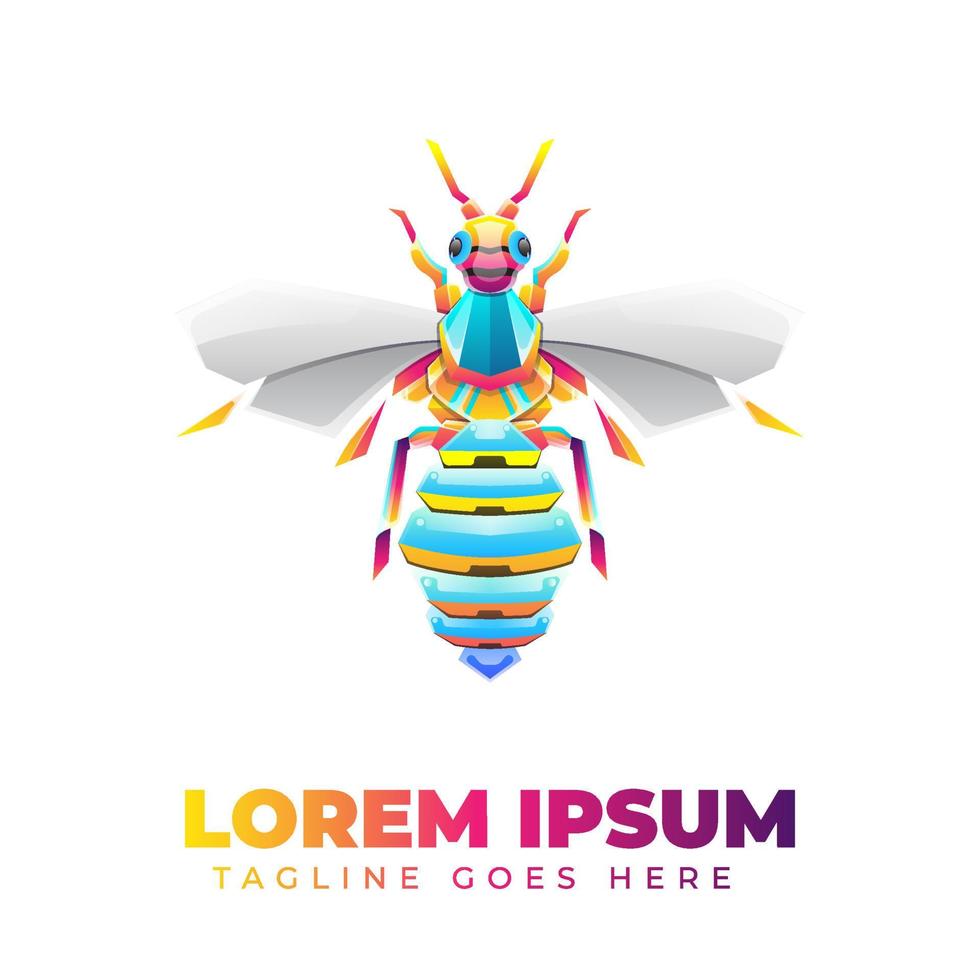 Wasp Gradient Logo Template vector