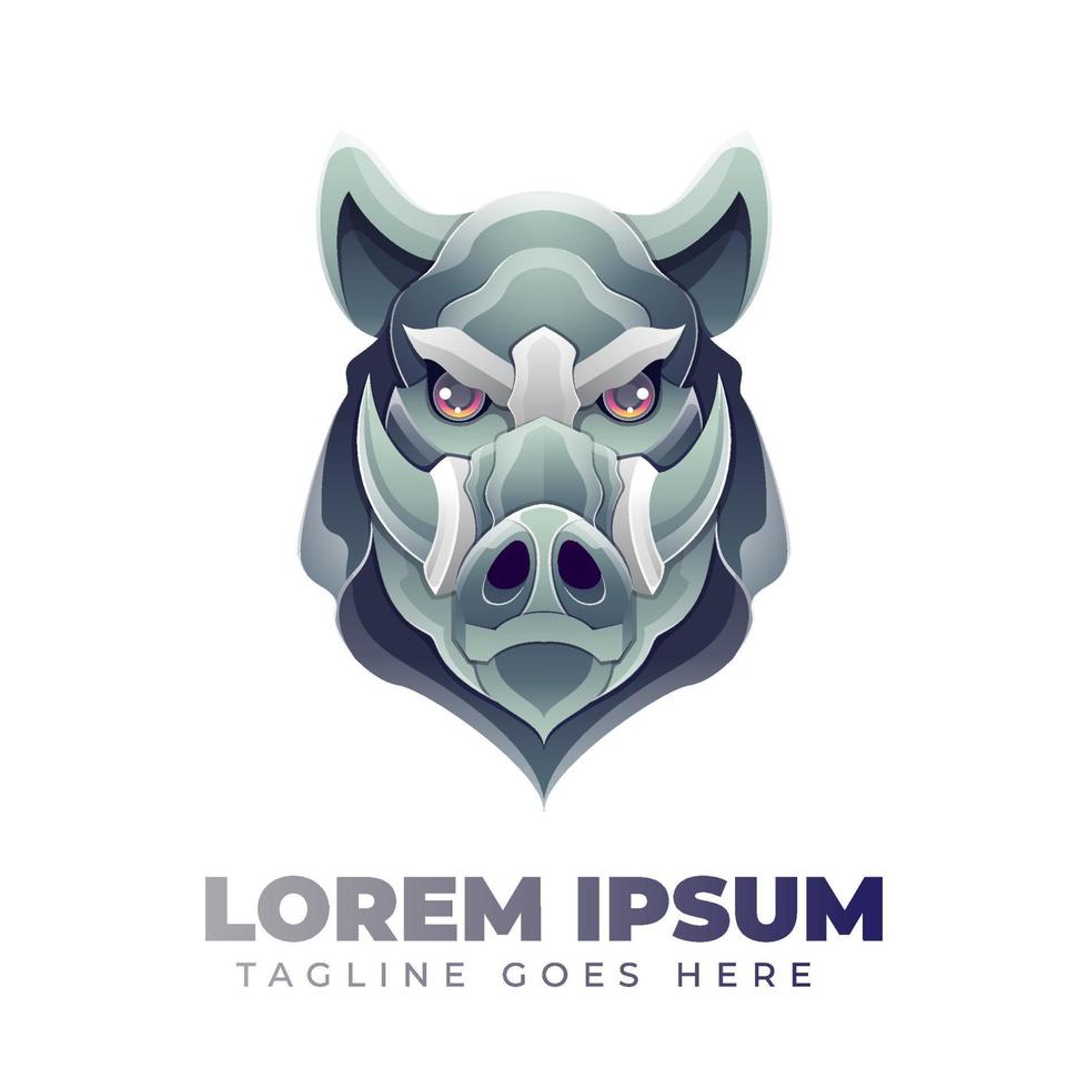 Boar Gradient Logo Template vector