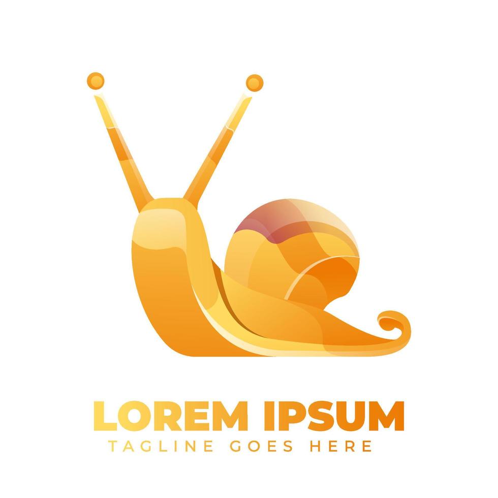 Gold Snail Gradient Logo Template vector