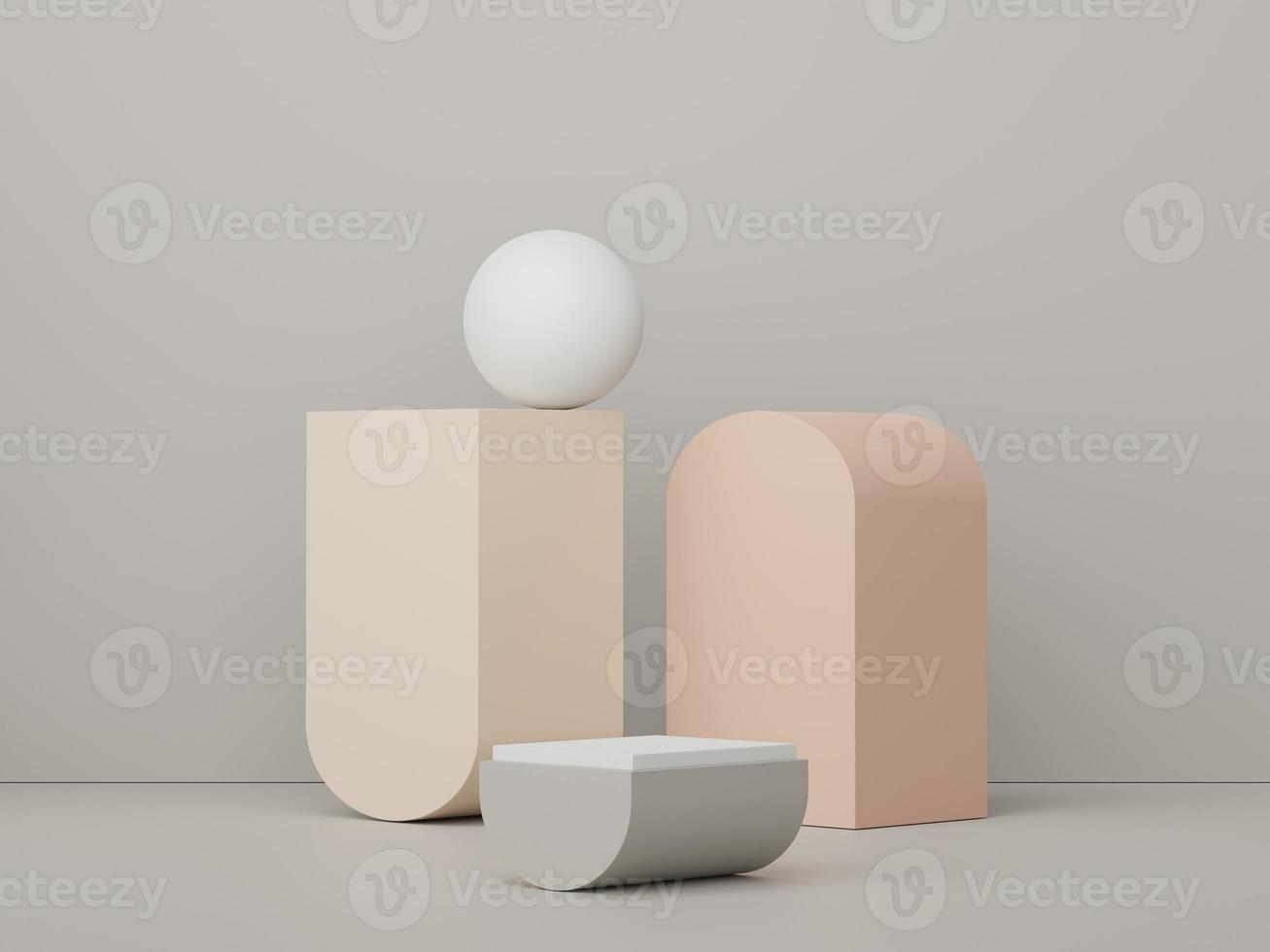 3d render display podium for product and cosmetic presentation. Minimal scene for advertising. Abstract clean background for web banner and mock up. simple geometric shapes. photo