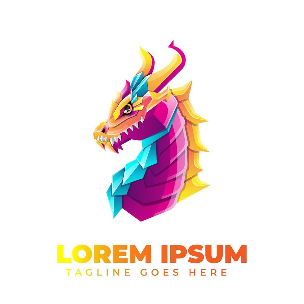 Colorful Dragon Logo Template vector