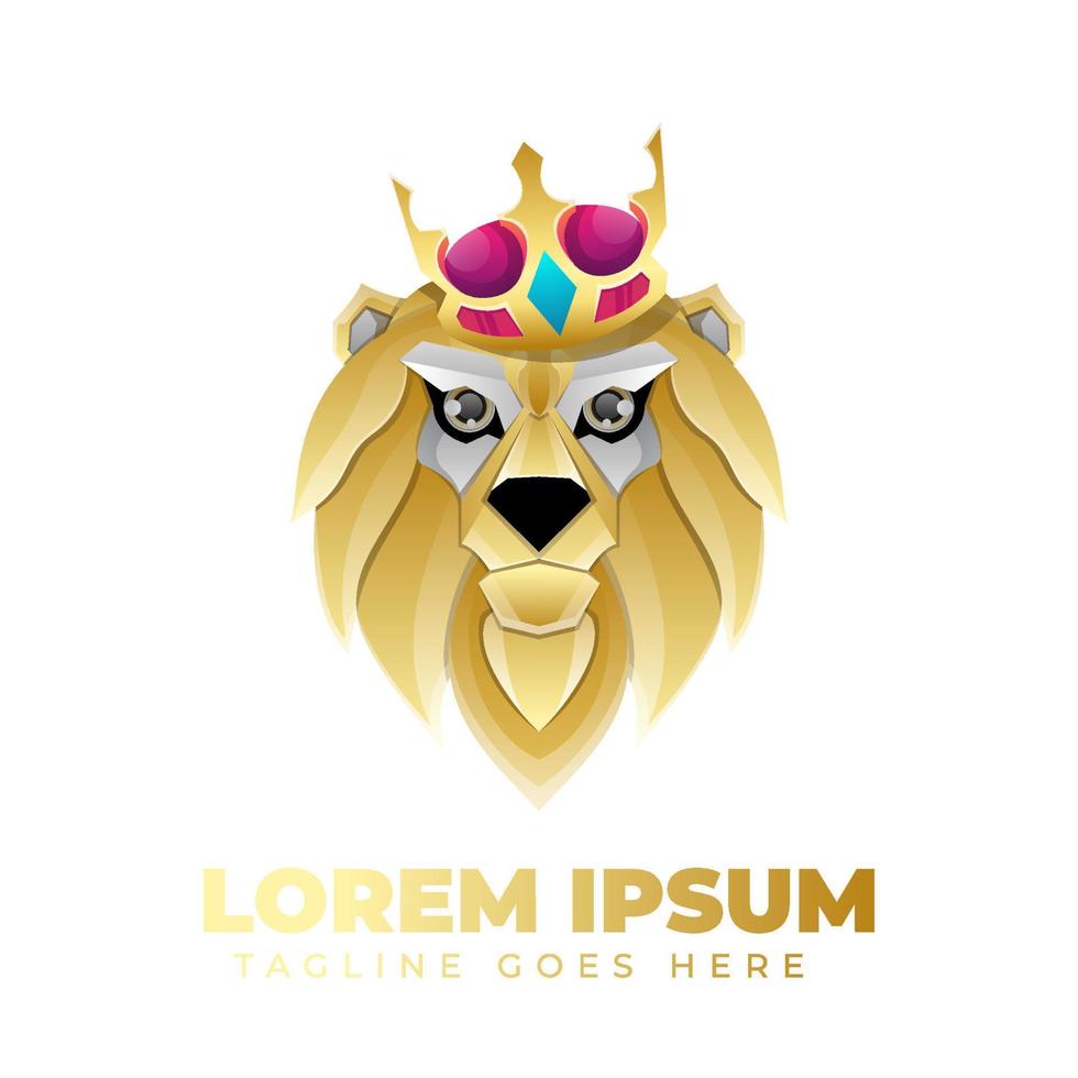 Lion Gradient Logo Template vector