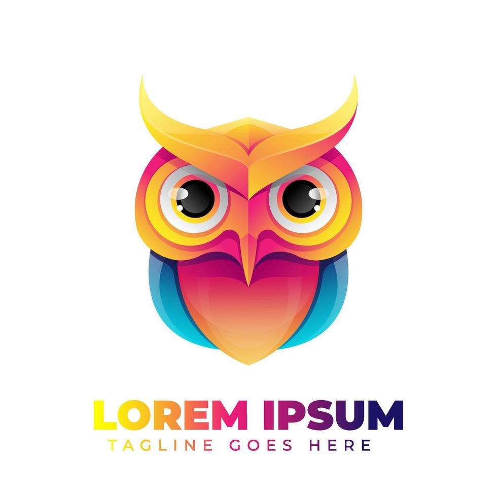 Owl Colorful Gradient Logo vector