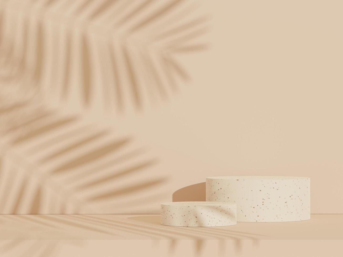 3d abstract white platform showcase for product and cosmetic presentation with terrazzo idea concept. Minimal Podium for mock up and advertising. Render geometric design scene for web banner. photo