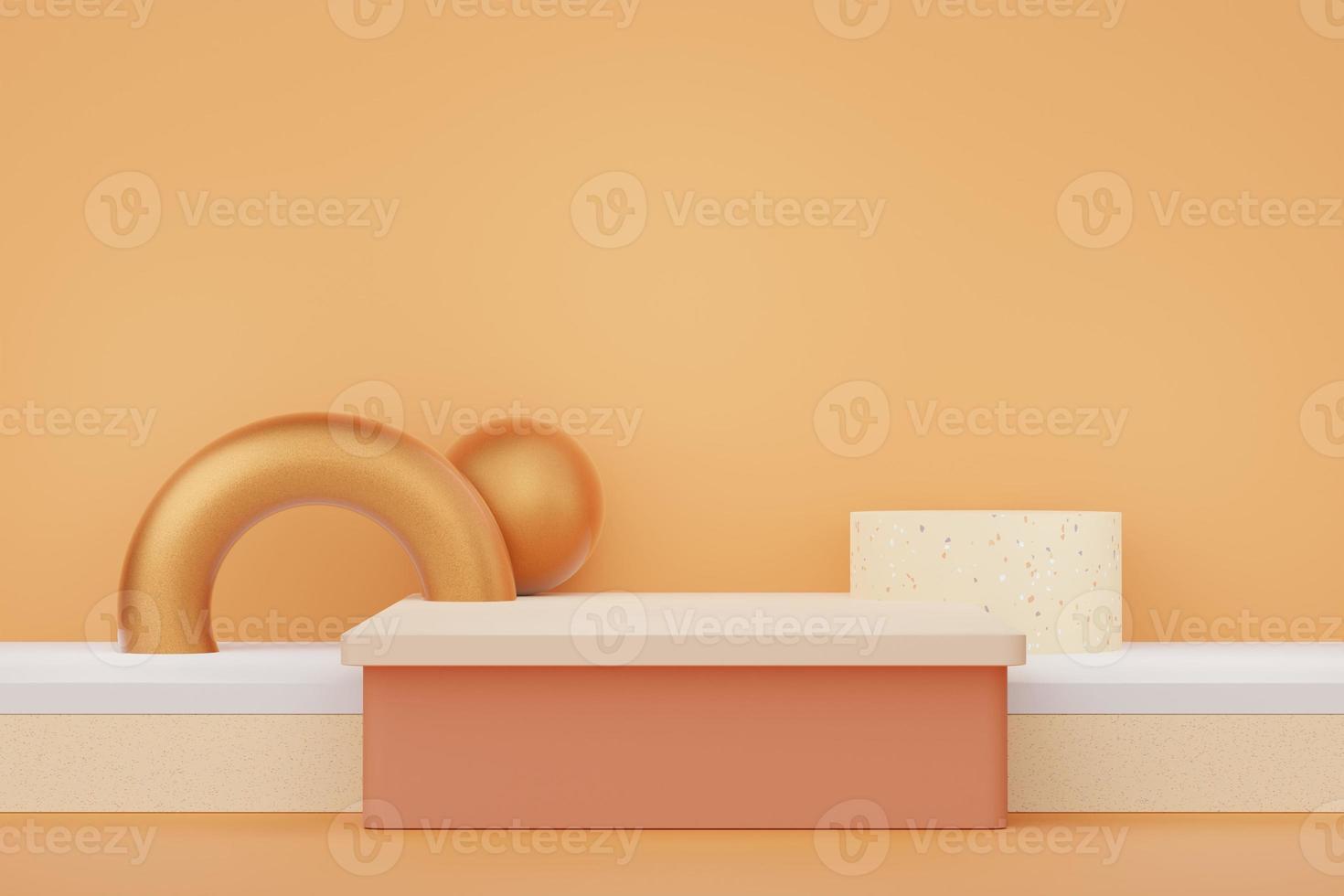 3d abstract background Terrazzo podium for product presentation and brand advertising with shadow of leave. Empty scene for mock up. photo