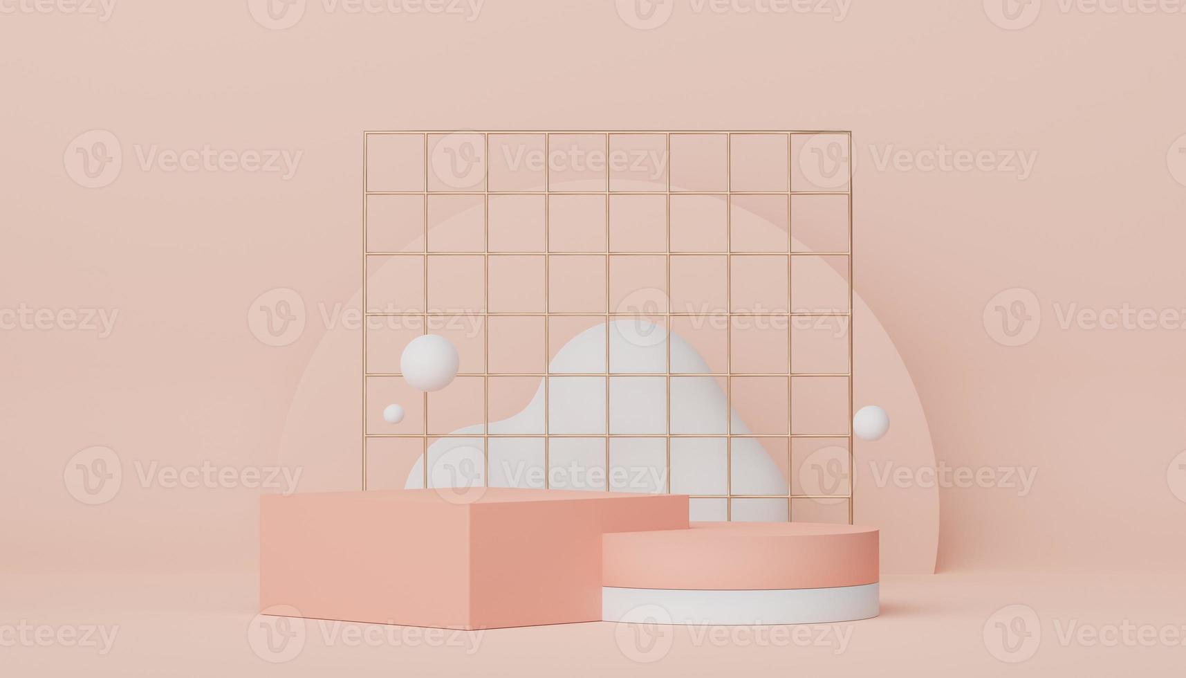 3d render display podium for product and cosmetic presentation. Minimal scene for advertising. Abstract clean background for web banner and mock up. simple geometric shapes. photo