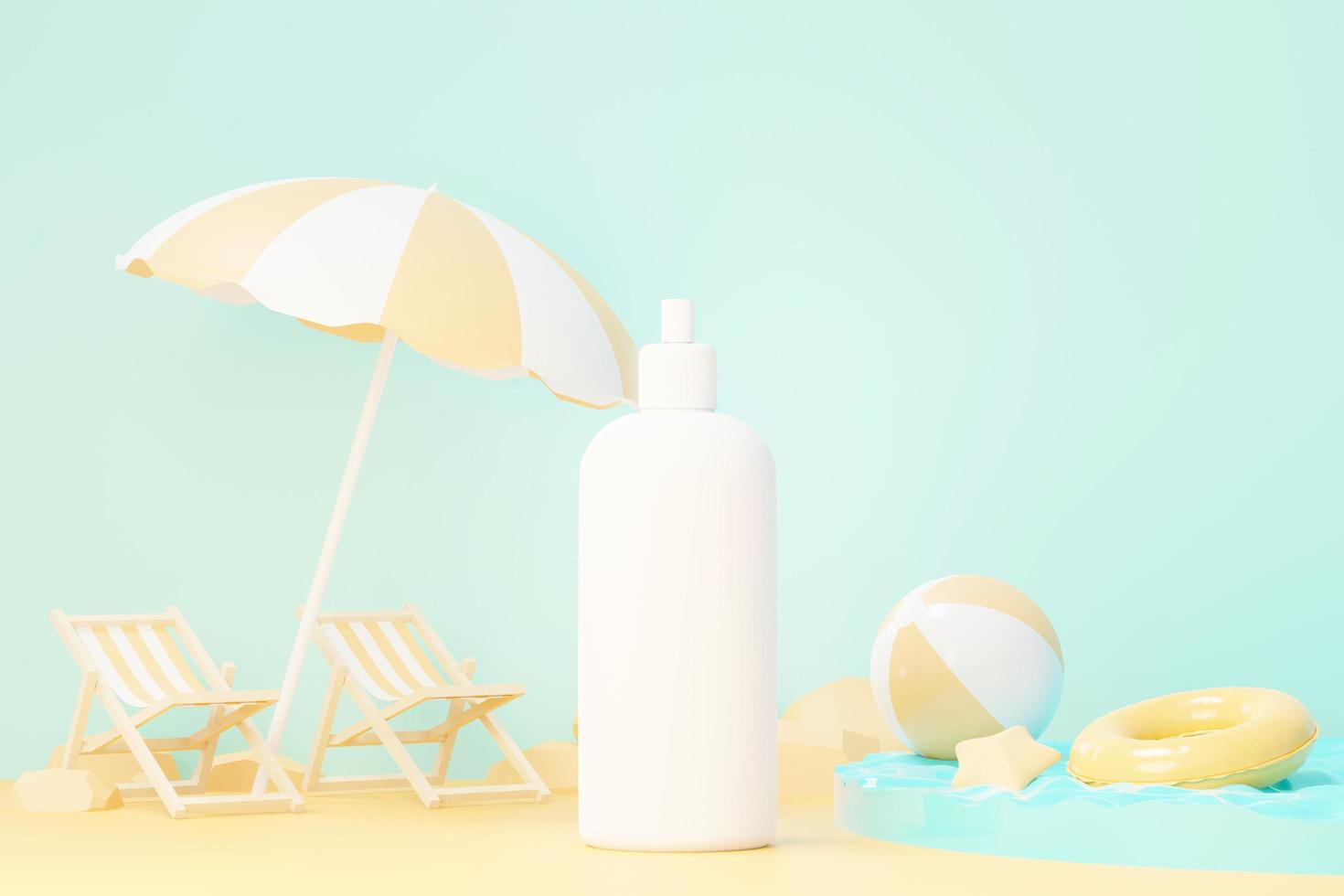 3d render of blank cosmetics skincare product or packaging for mock up. Beauty soap and spa concept. Lotion oil moisture for skin health. Premium and luxury design for branding. photo