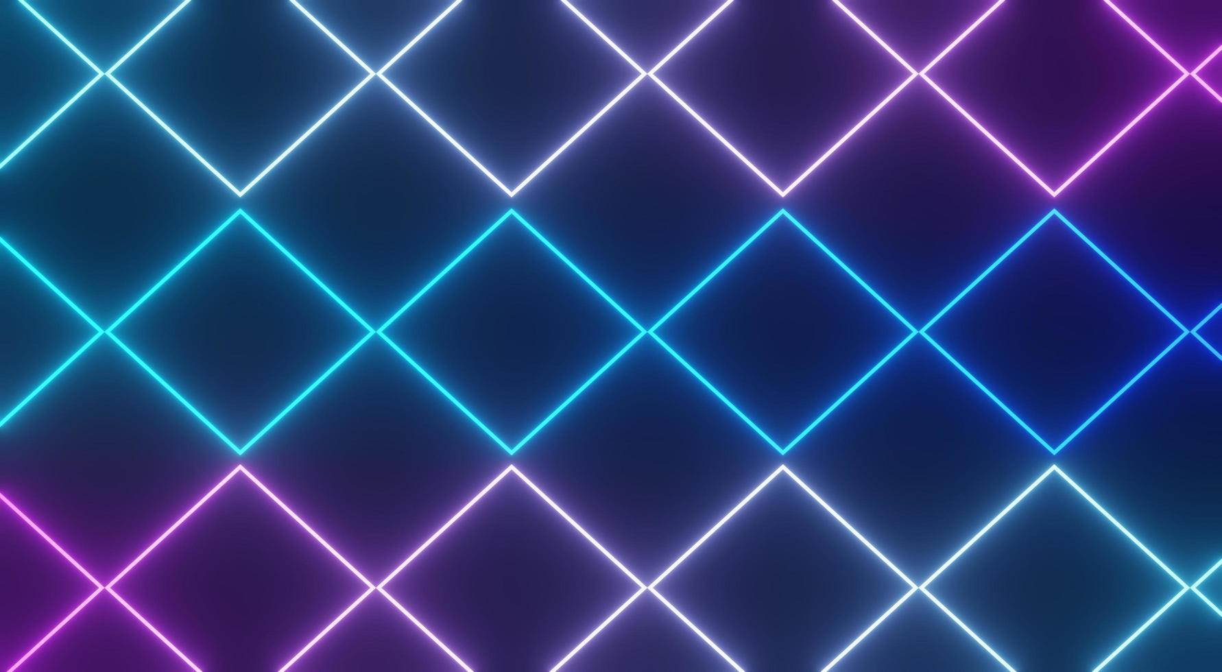 3d render of RGB neon light on darkness background. Abstract Laser lines show at night. Ultraviolet spectrum beam scene photo
