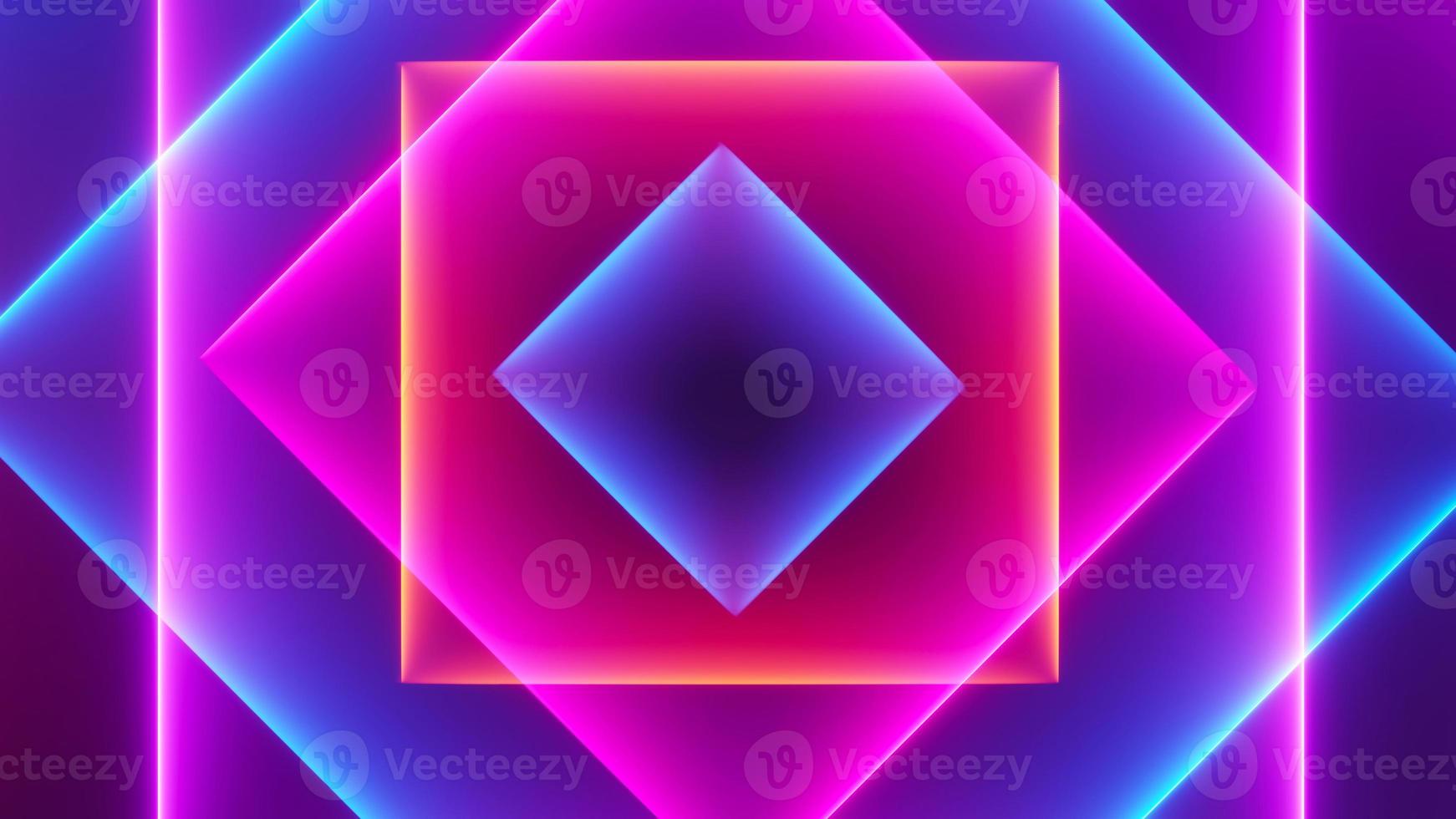 3d render of flash neon and light glowing on dark scene. Speed light moving lines. photo