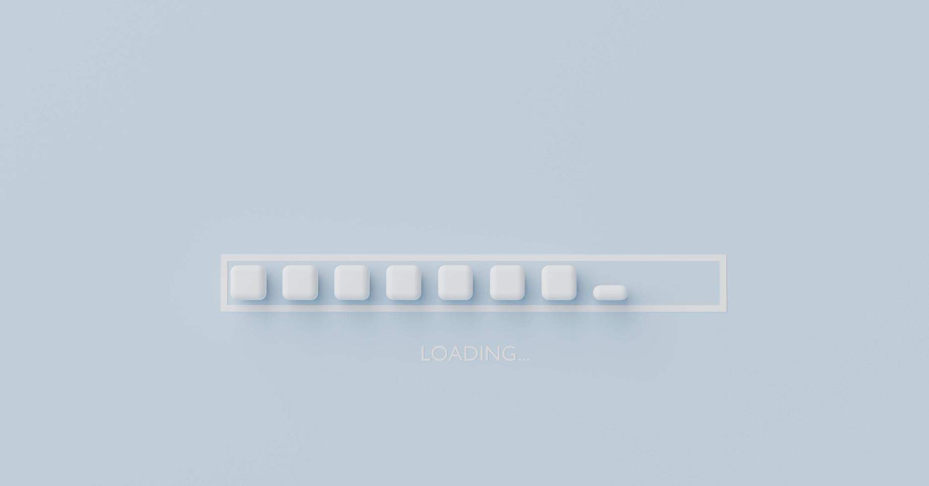 3d render minimal progress Loading bar  to complete for web banner of mock up. Success idea concept. photo