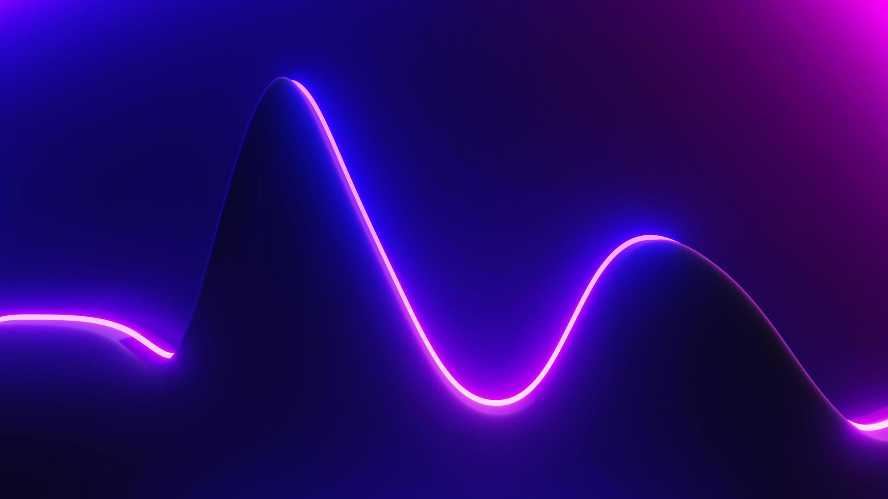 3d render of flash neon and light glowing on dark scene. Speed light moving lines. photo