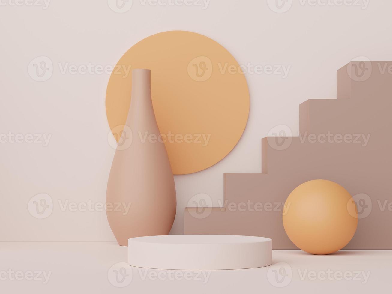 3d render display podium for product and cosmetic presentation. Minimal scene for advertising. Abstract clean background for web banner and mock up. simple geometric shapes. photo