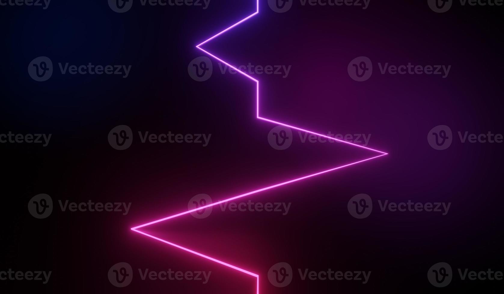 3d render of RGB neon light on darkness background. Abstract Laser lines show at night. Ultraviolet spectrum beam scene photo