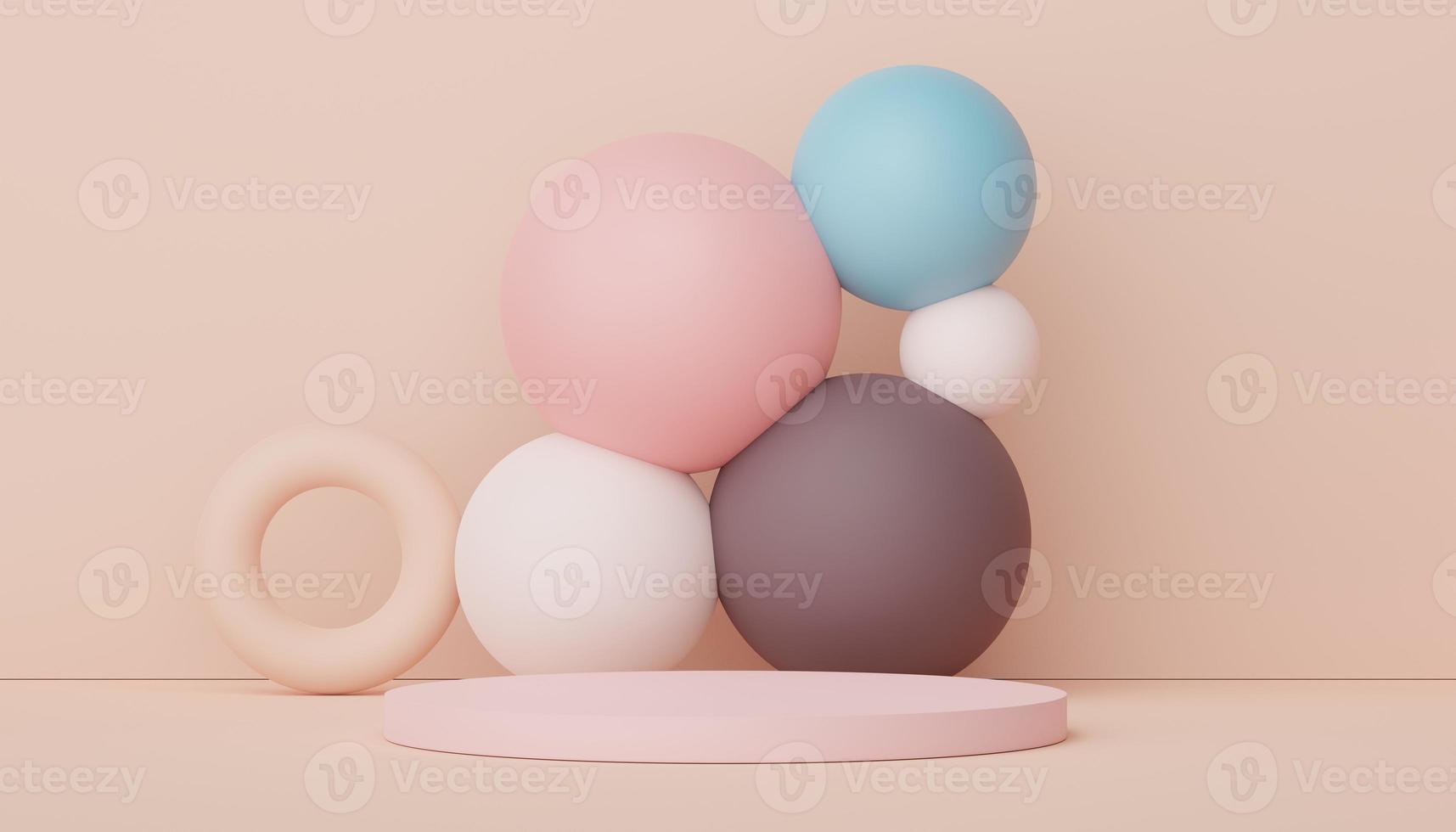 3d render display podium for product and cosmetic presentation. Minimal scene for advertising. Abstract clean background for web banner and mock up. simple geometric shapes. photo