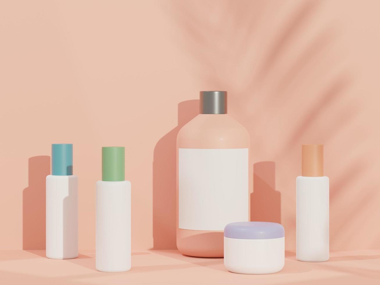 3d render of blank cosmetics skincare product or packaging for mock up. Terrazzo design. Beauty soap and spa concept. Lotion oil moisture for skin health. Premium and luxury design for branding. photo