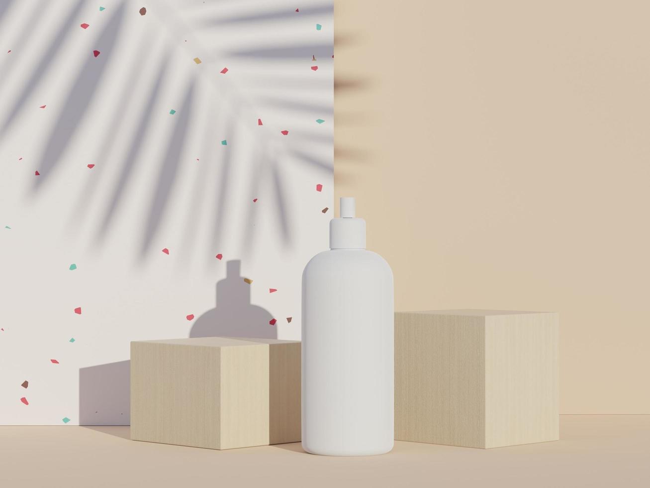 3d render of blank cosmetics skincare product or packaging for mock up. Terrazzo design. Beauty soap and spa concept. Lotion oil moisture for skin health. Premium and luxury design for branding. photo