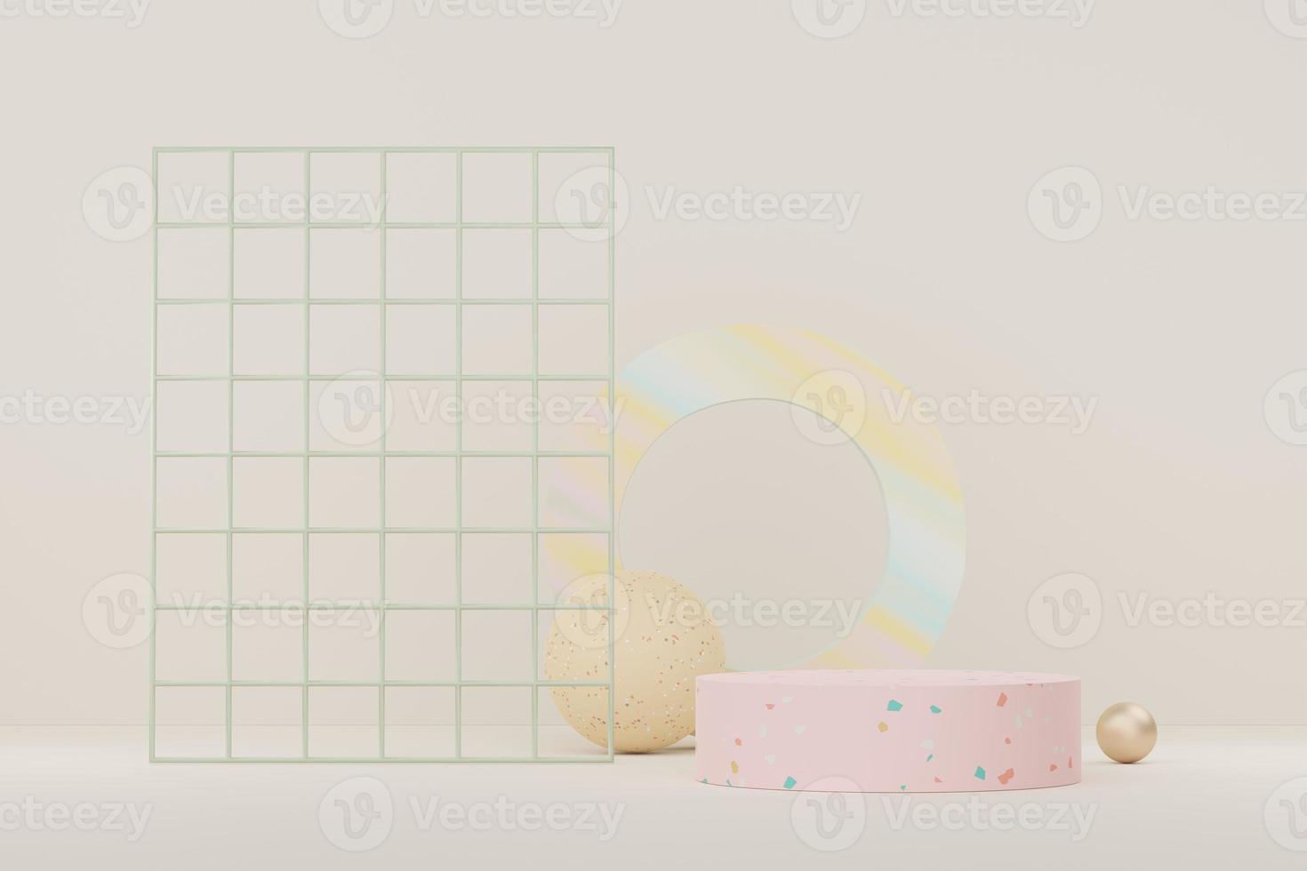 3d abstract background Terrazzo podium for product presentation and brand advertising with shadow of leave. Empty scene for mock up. photo