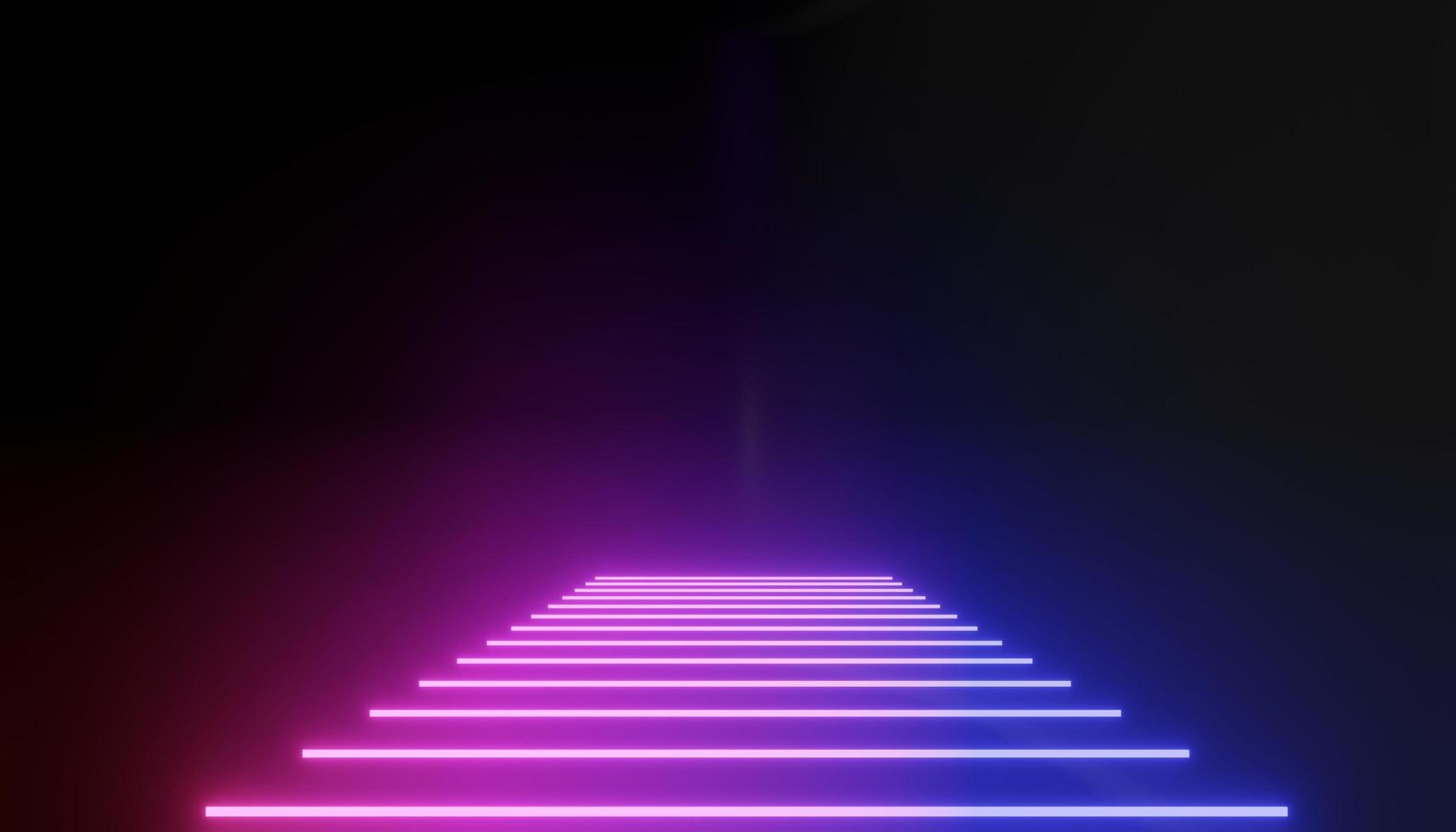 3d render of RGB neon light on darkness background. Abstract Laser lines show at night. Ultraviolet spectrum beam scene photo