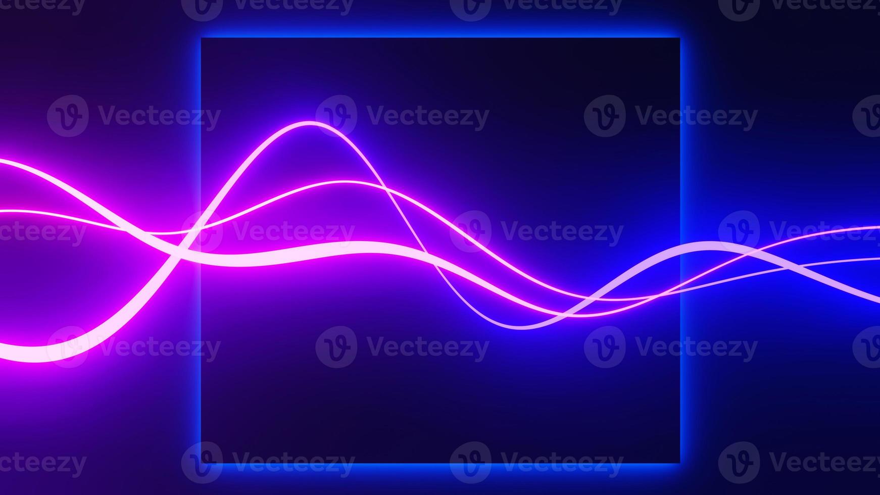 3d render of flash neon and light glowing on dark scene. Speed light moving lines. photo