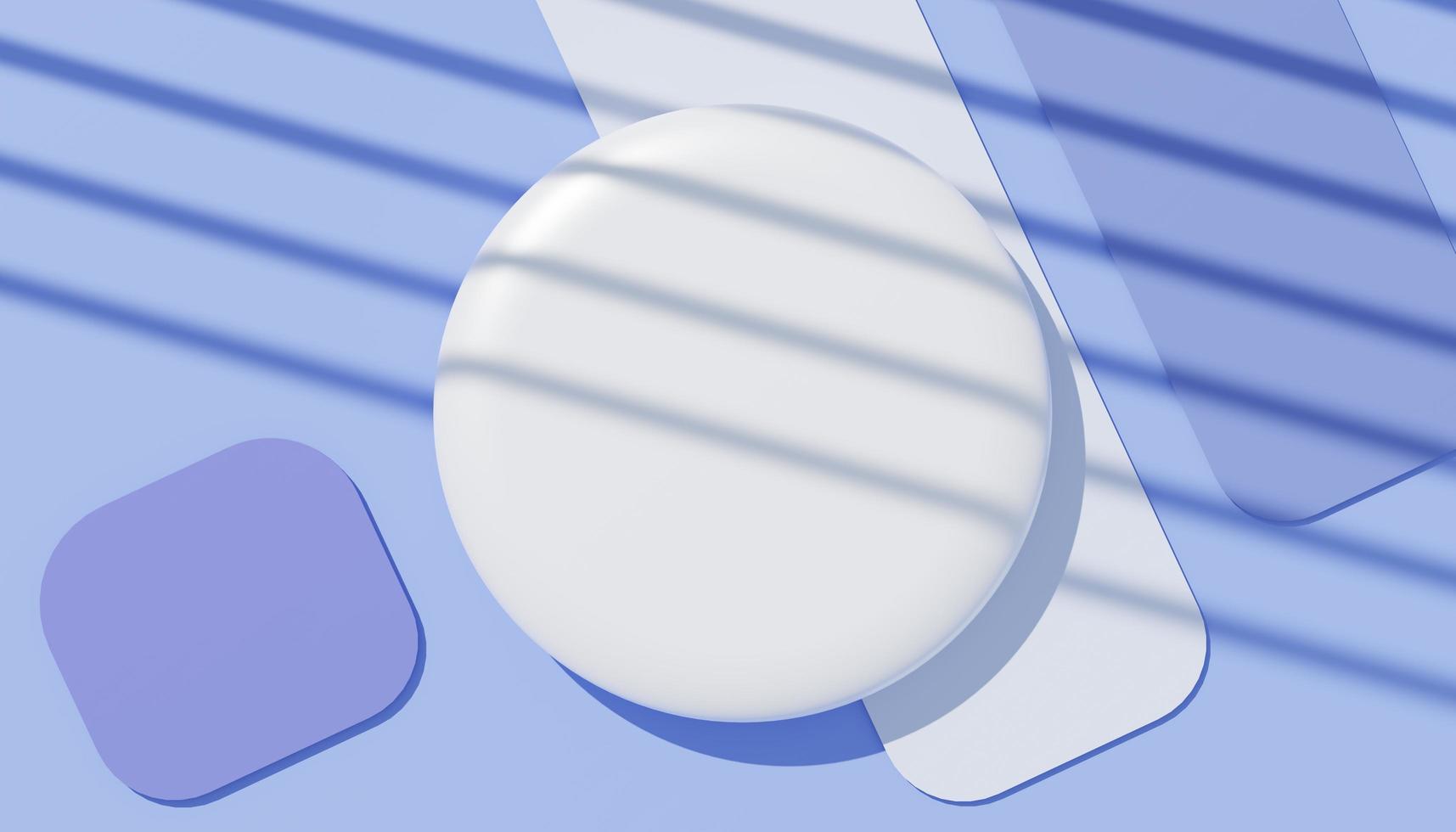 3d render top view of white blank cylinder frame for mock up and display products with shadows of palm leaves, earth tone, and pastel wall background. Creative idea concept. Widow shadow. photo