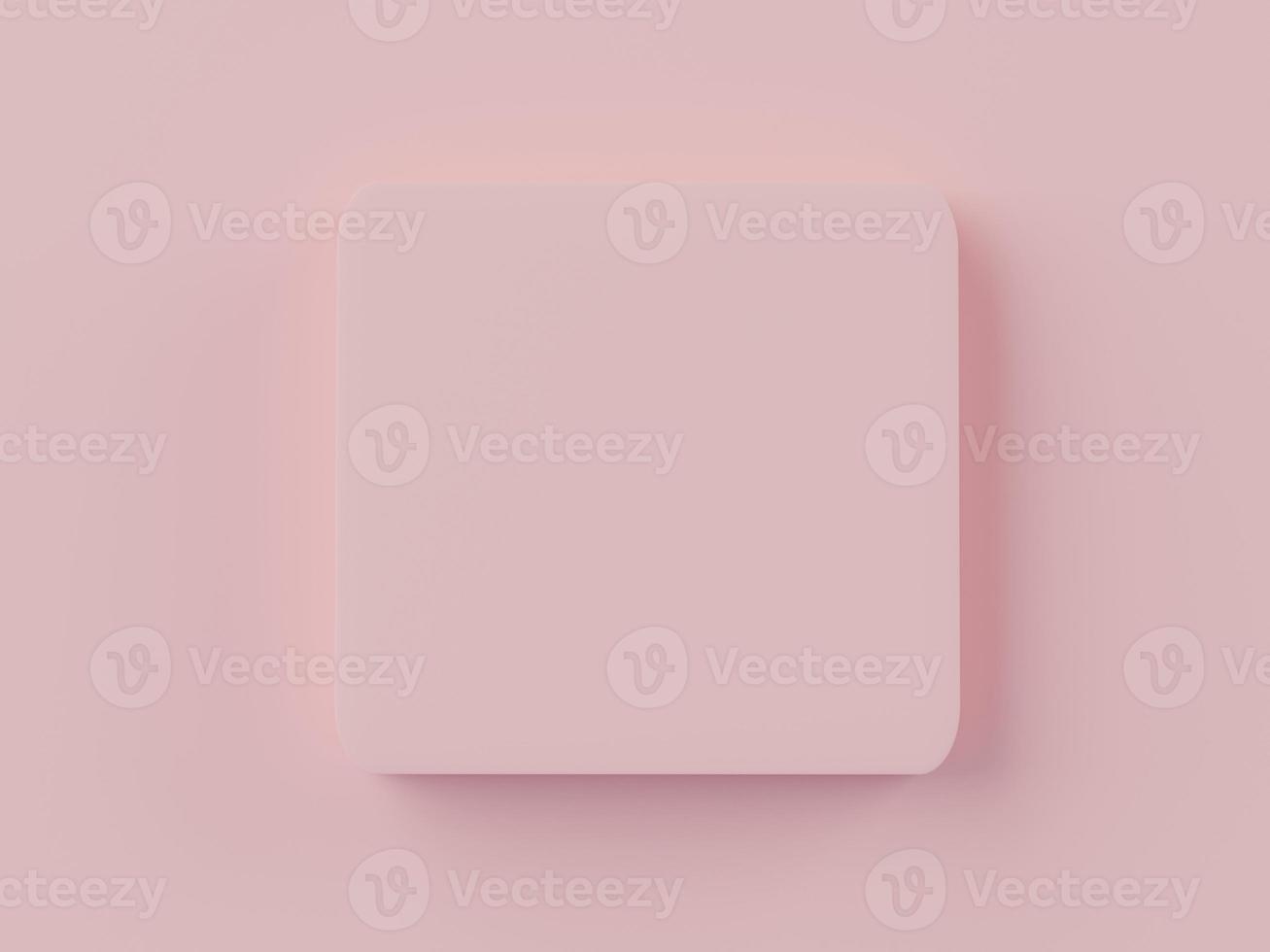 3d render top view of pink blank banner frame for mock up and display products with pastel background. photo