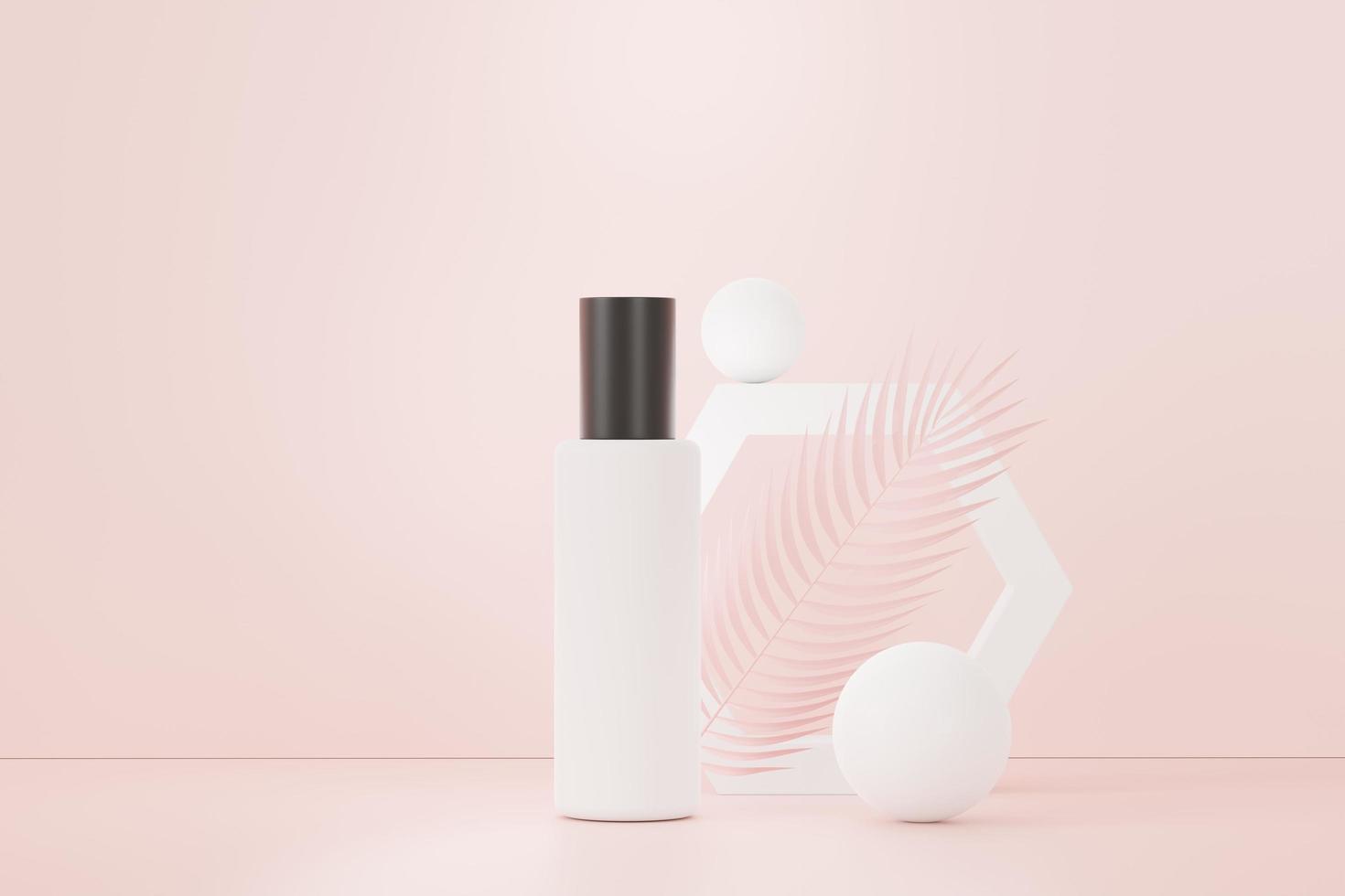 3d render of blank cosmetics skincare product or packaging for mock up. Beauty soap and spa concept. Lotion oil moisture for skin health. Premium and luxury design for branding. photo